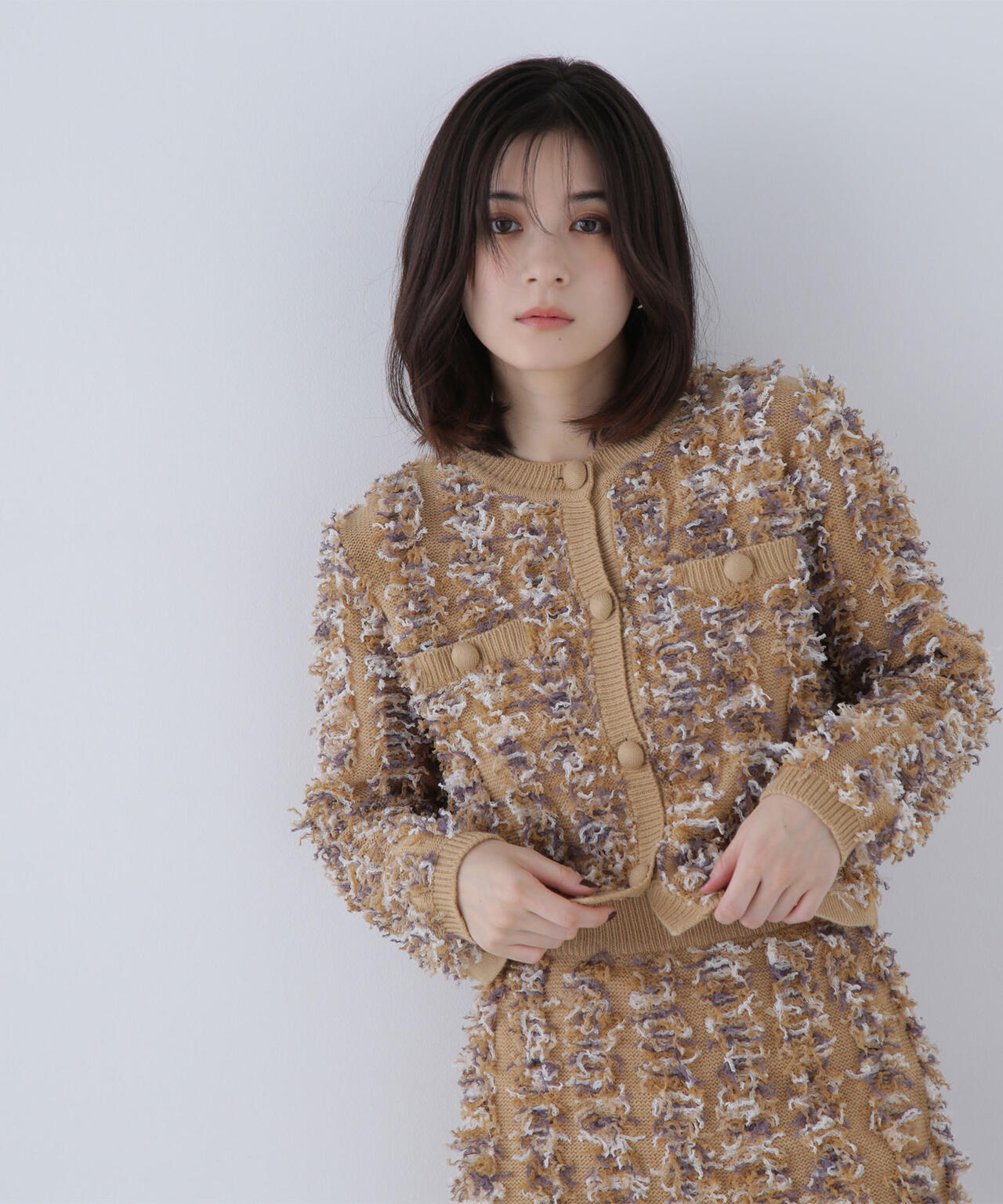 フリンジニット SETUP ツイードジャケット