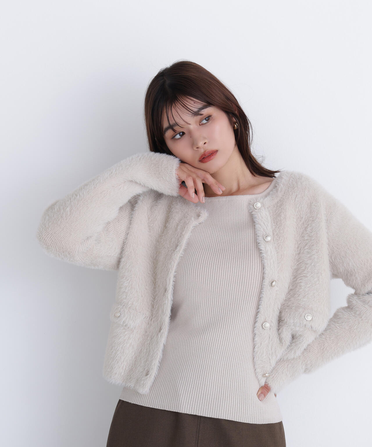 【sweet掲載】【ちょうど、いい服】“ふわ＆リブ”アンサンブルニット