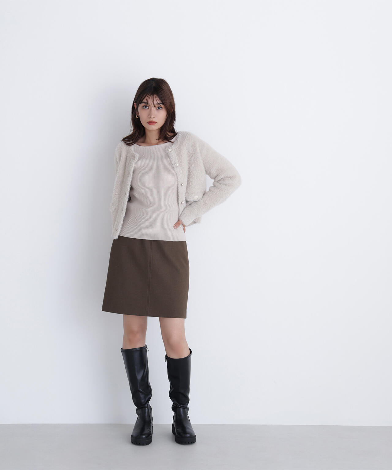 【sweet掲載】【ちょうど、いい服】“ふわ＆リブ”アンサンブルニット