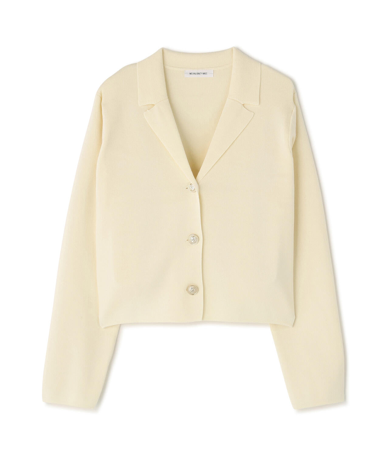 襟付きメタルボタンニットジャケット | NATURAL BEAUTY BASIC