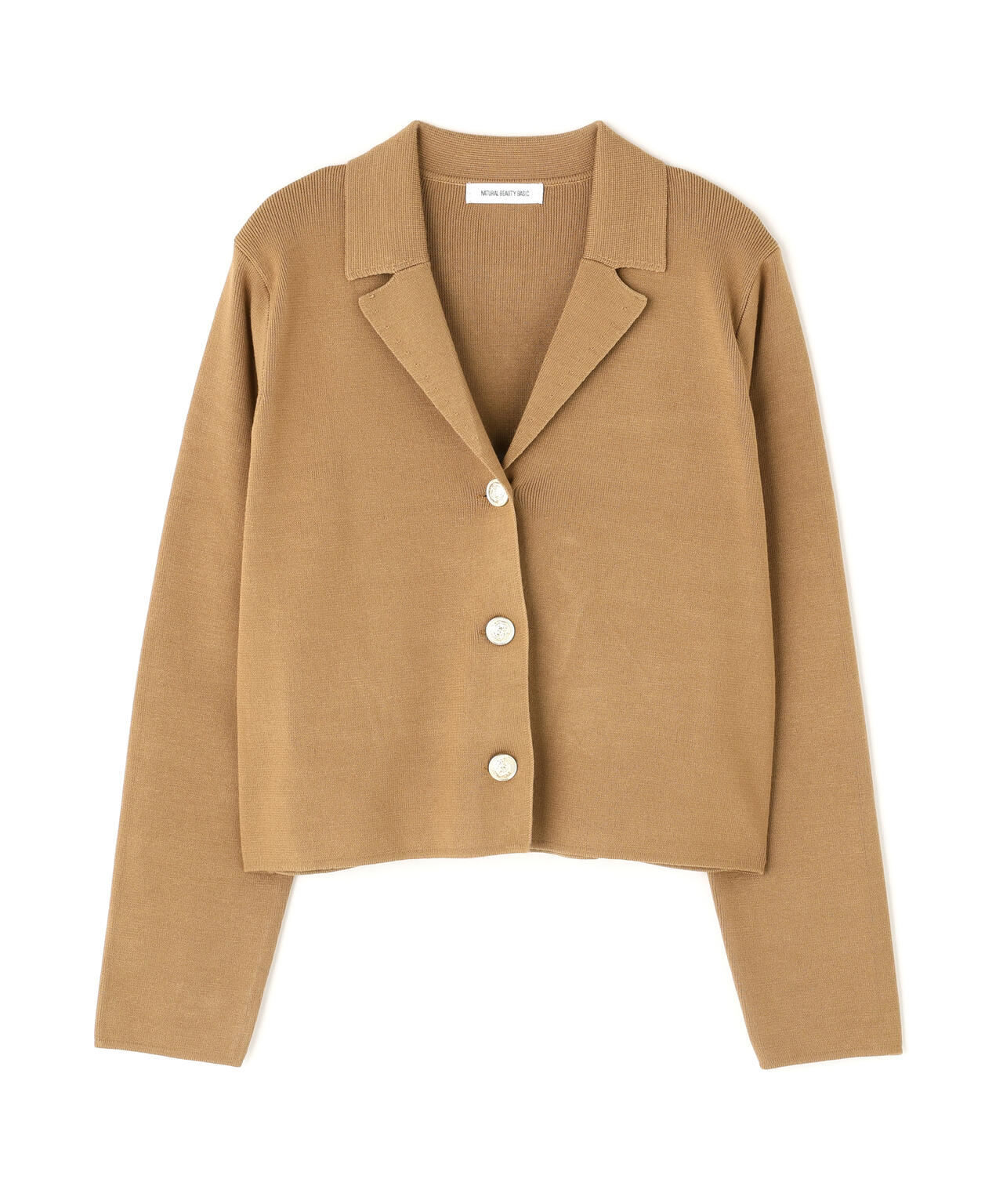 襟付きメタルボタンニットジャケット | NATURAL BEAUTY BASIC