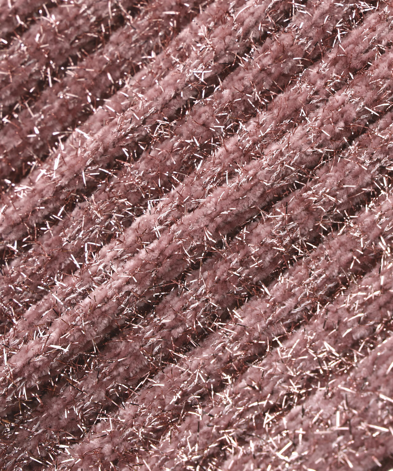 ラメシャギージップニット