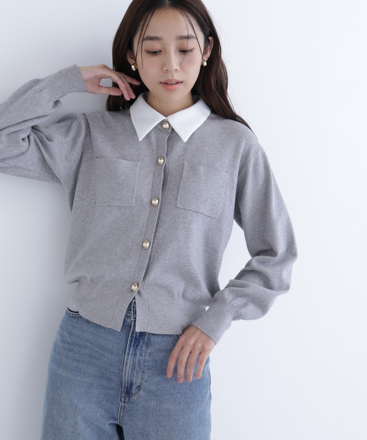 【Oggi掲載】2wayカラーニットジャケット