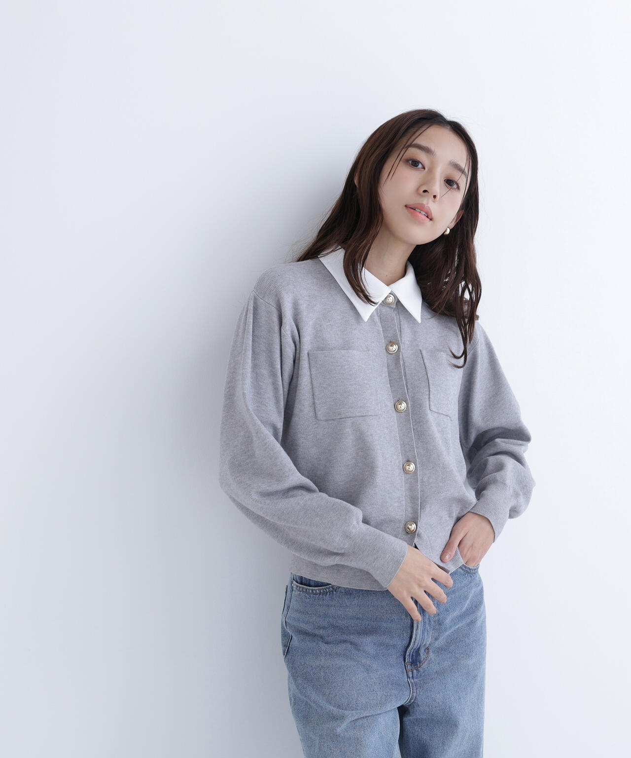 【Oggi掲載】2wayカラーニットジャケット