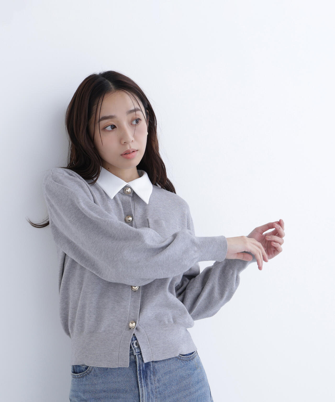 【Oggi掲載】2wayカラーニットジャケット