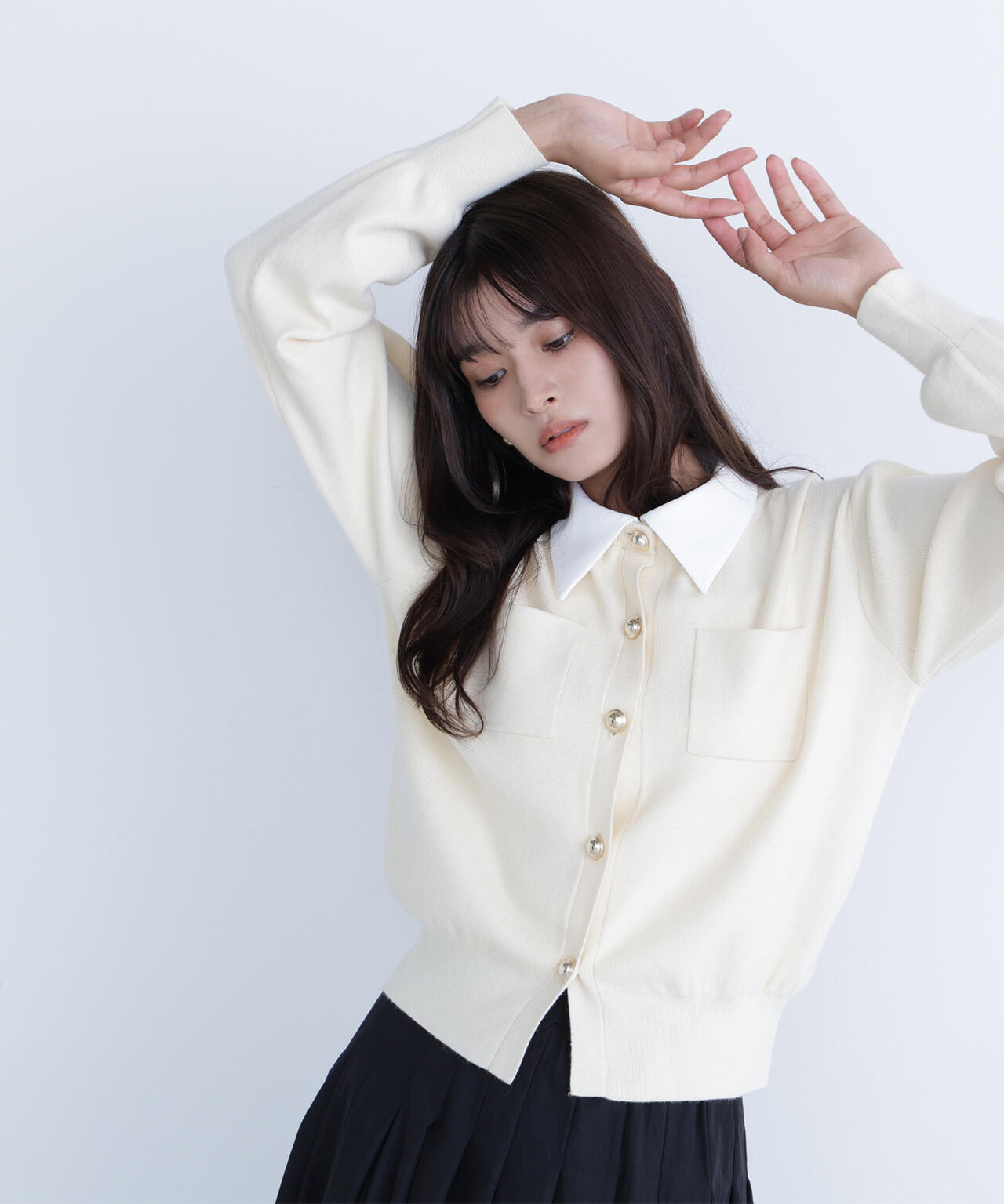 【Oggi掲載】2wayカラーニットジャケット