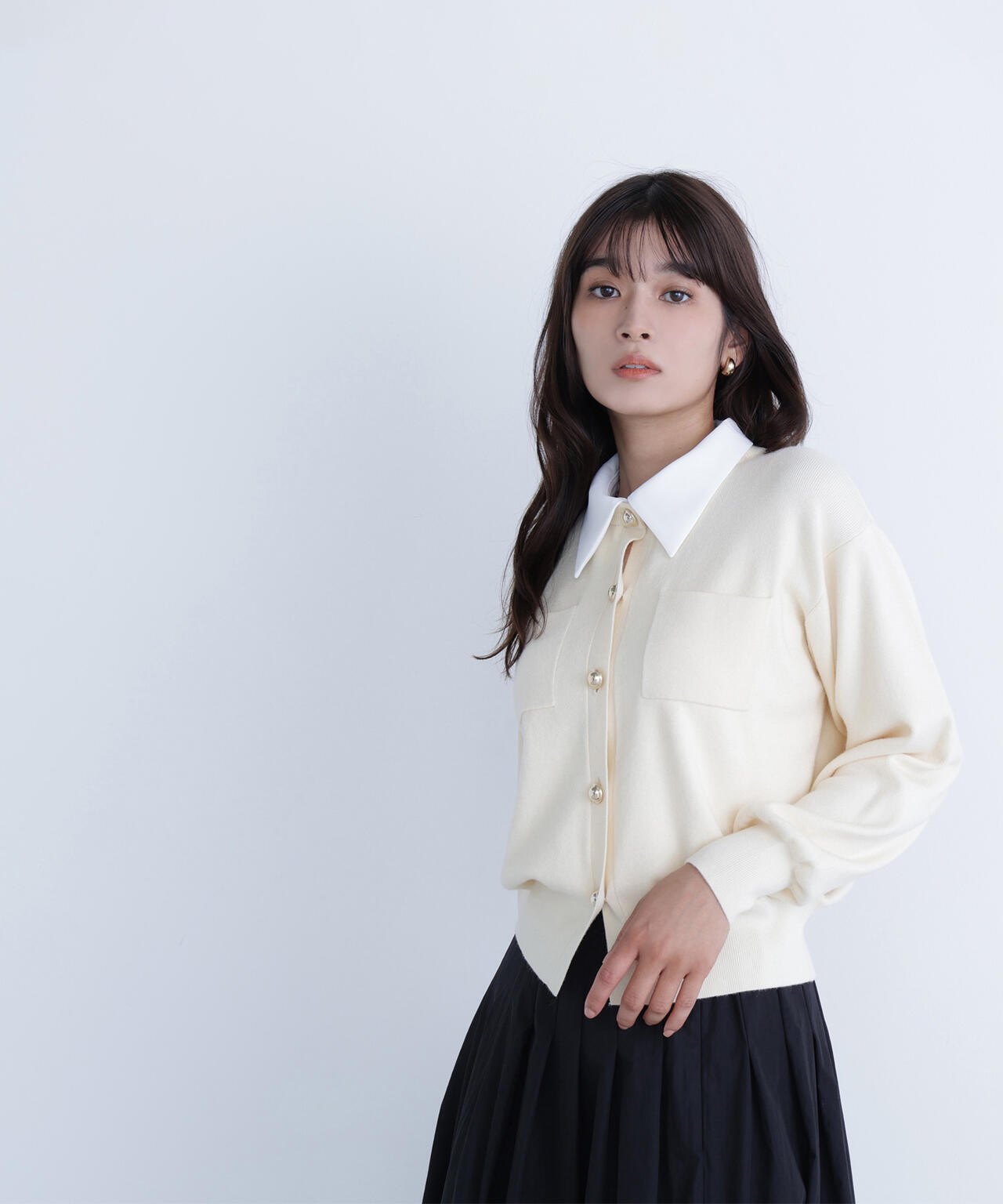 【Oggi掲載】2wayカラーニットジャケット