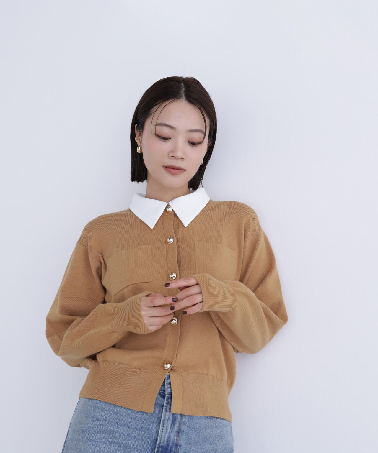 【Oggi掲載】2wayカラーニットジャケット