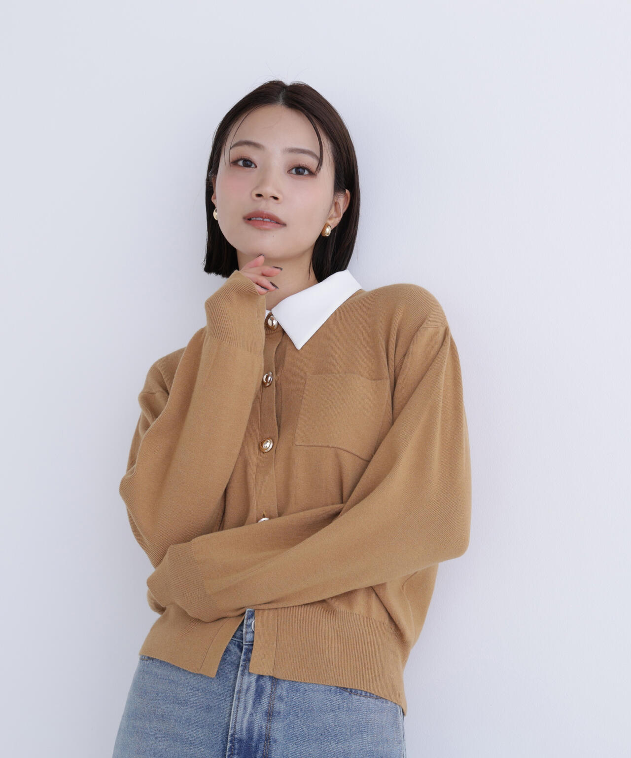 【Oggi掲載】2wayカラーニットジャケット