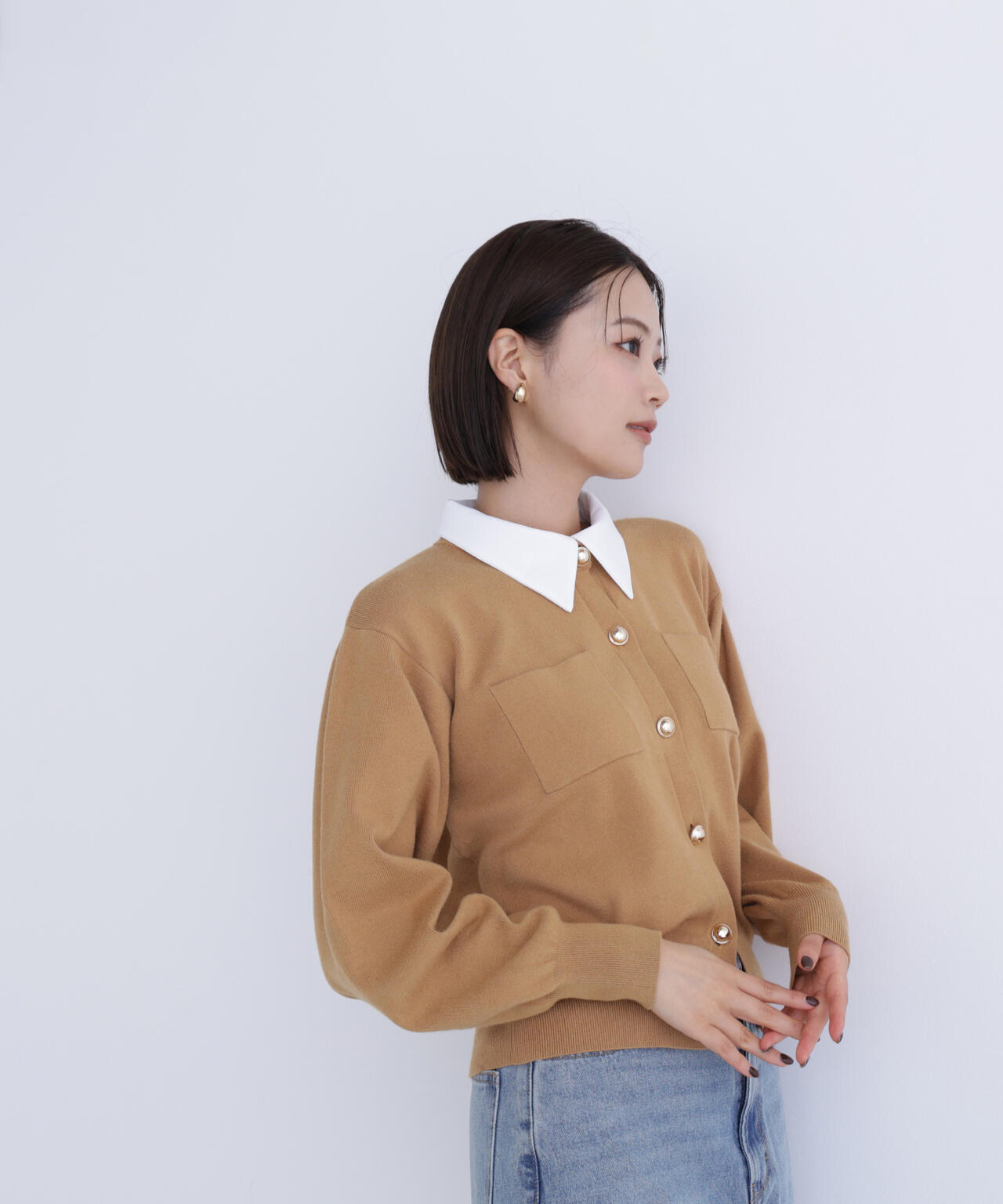 【Oggi掲載】2wayカラーニットジャケット