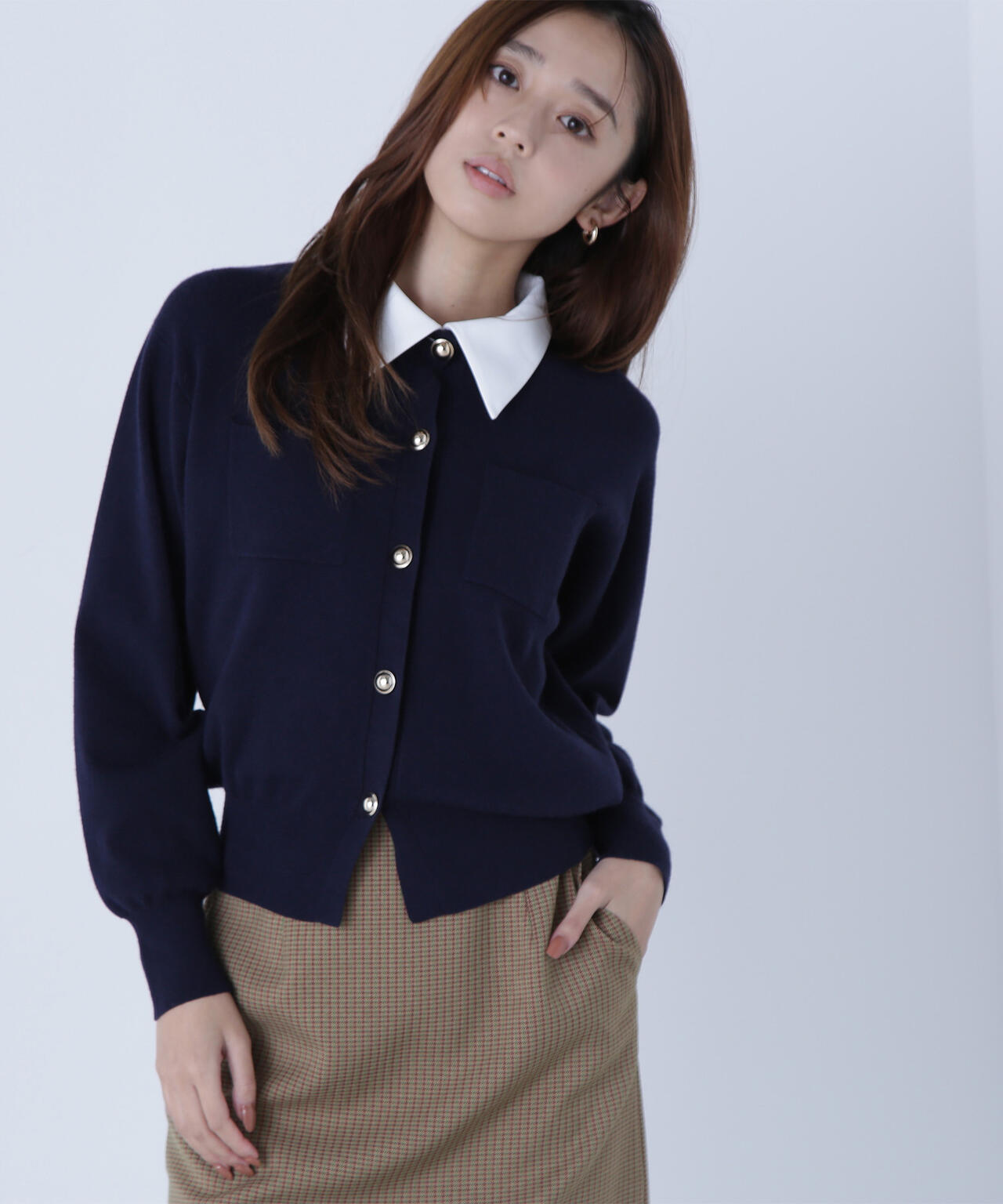 【Oggi掲載】2wayカラーニットジャケット