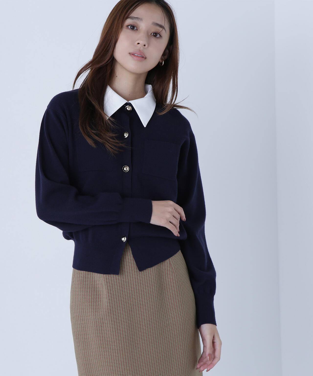 【Oggi掲載】2wayカラーニットジャケット