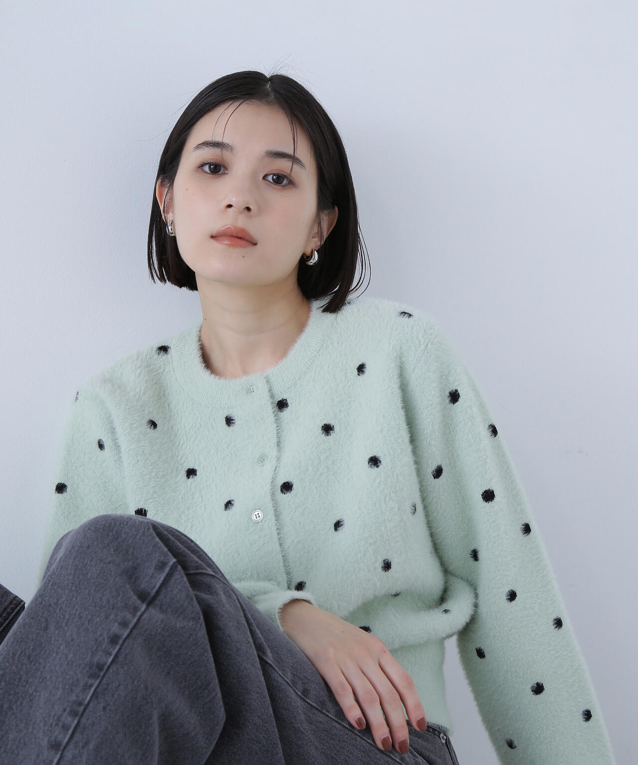 ドットシャギーカーディガン