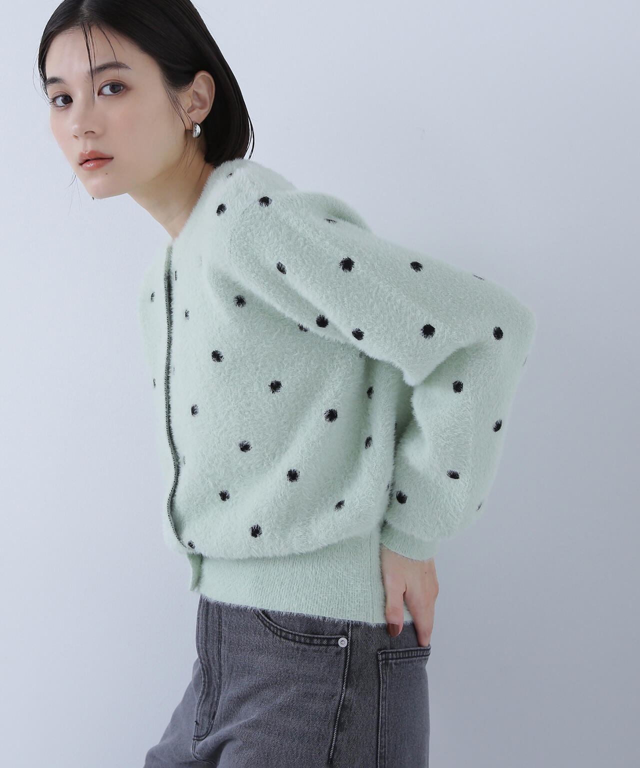 ドットシャギーカーディガン