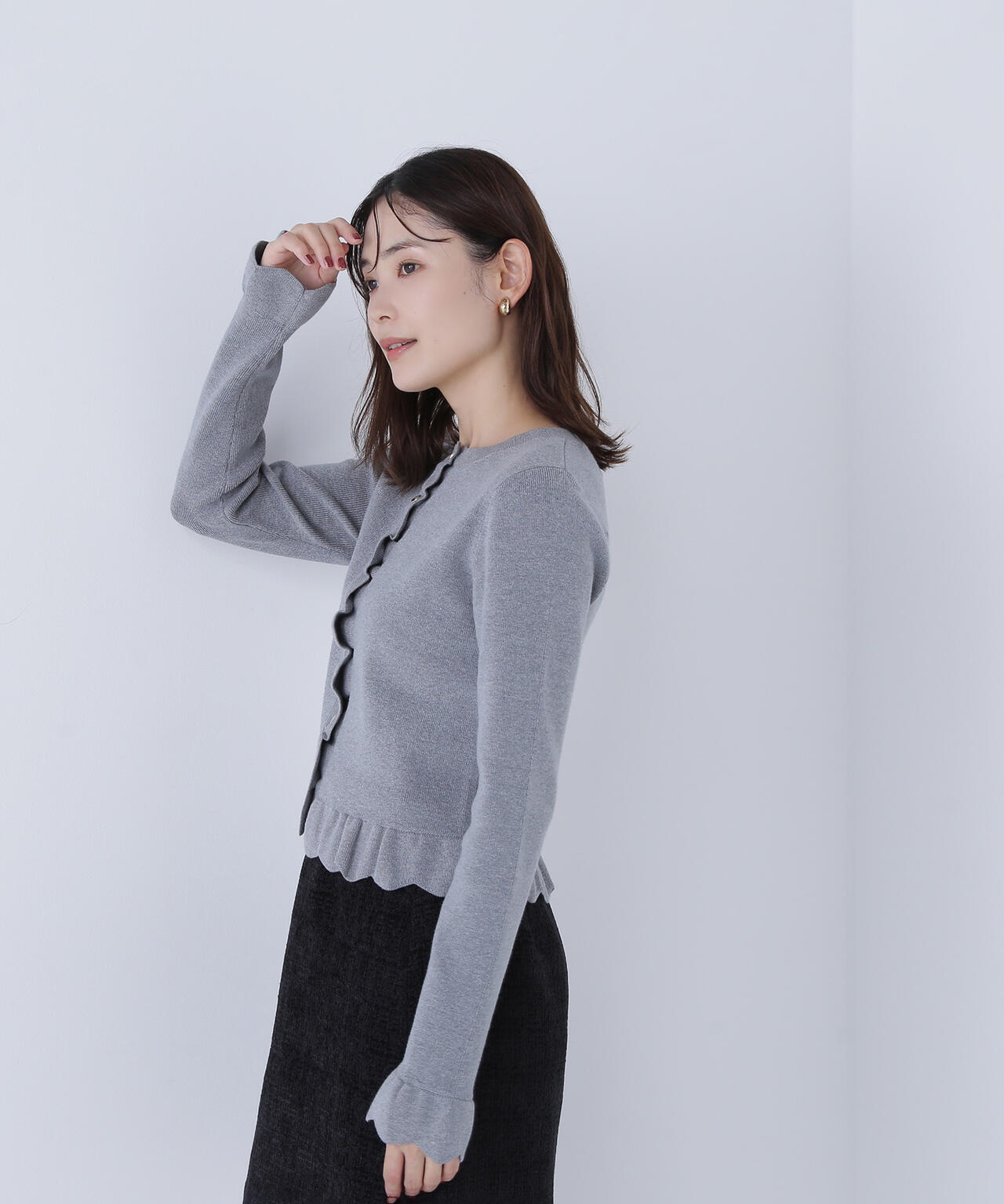 メタルボタンフリルカーディガン | NATURAL BEAUTY BASIC（ナチュラル