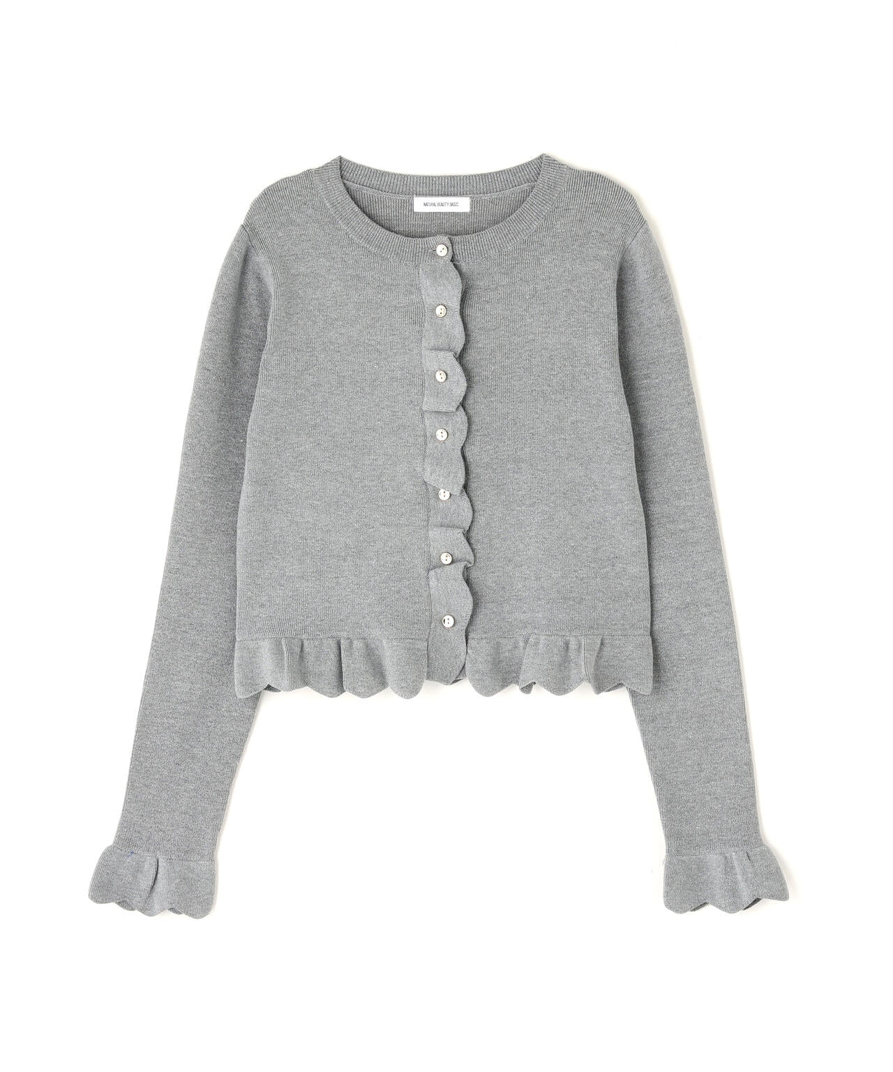 メタルボタンフリルカーディガン