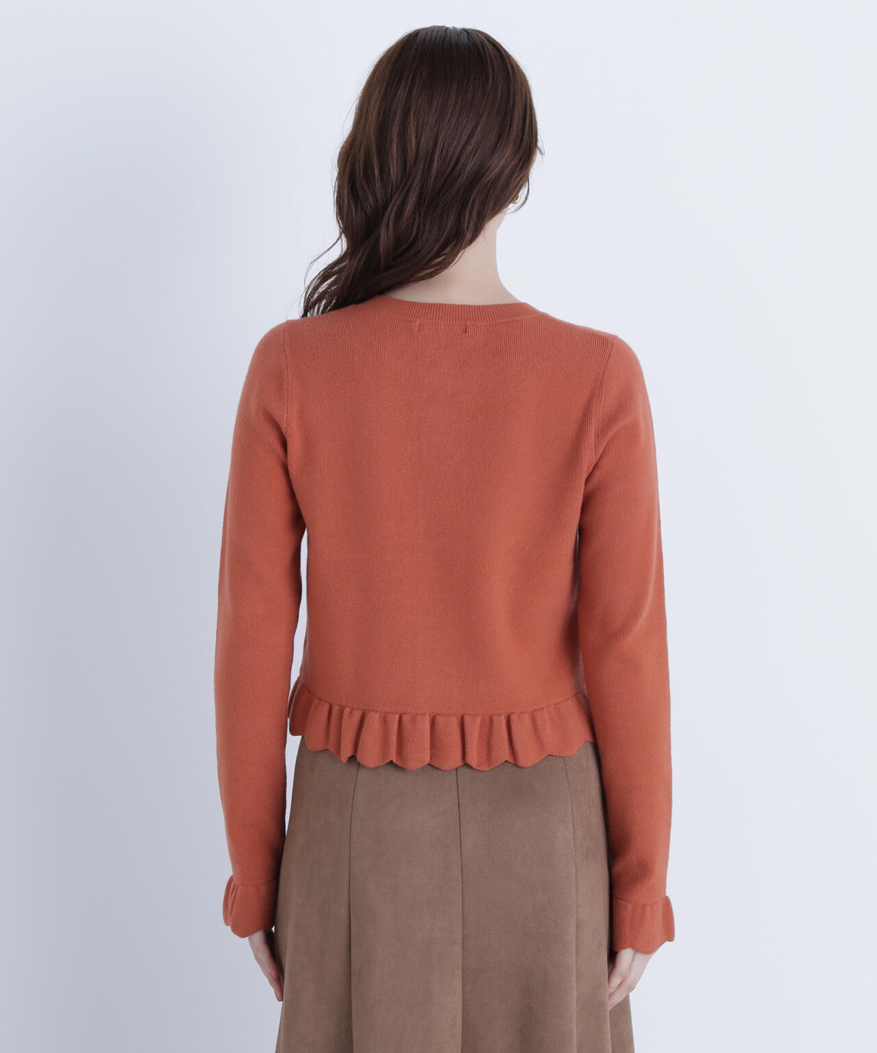 メタルボタンフリルカーディガン