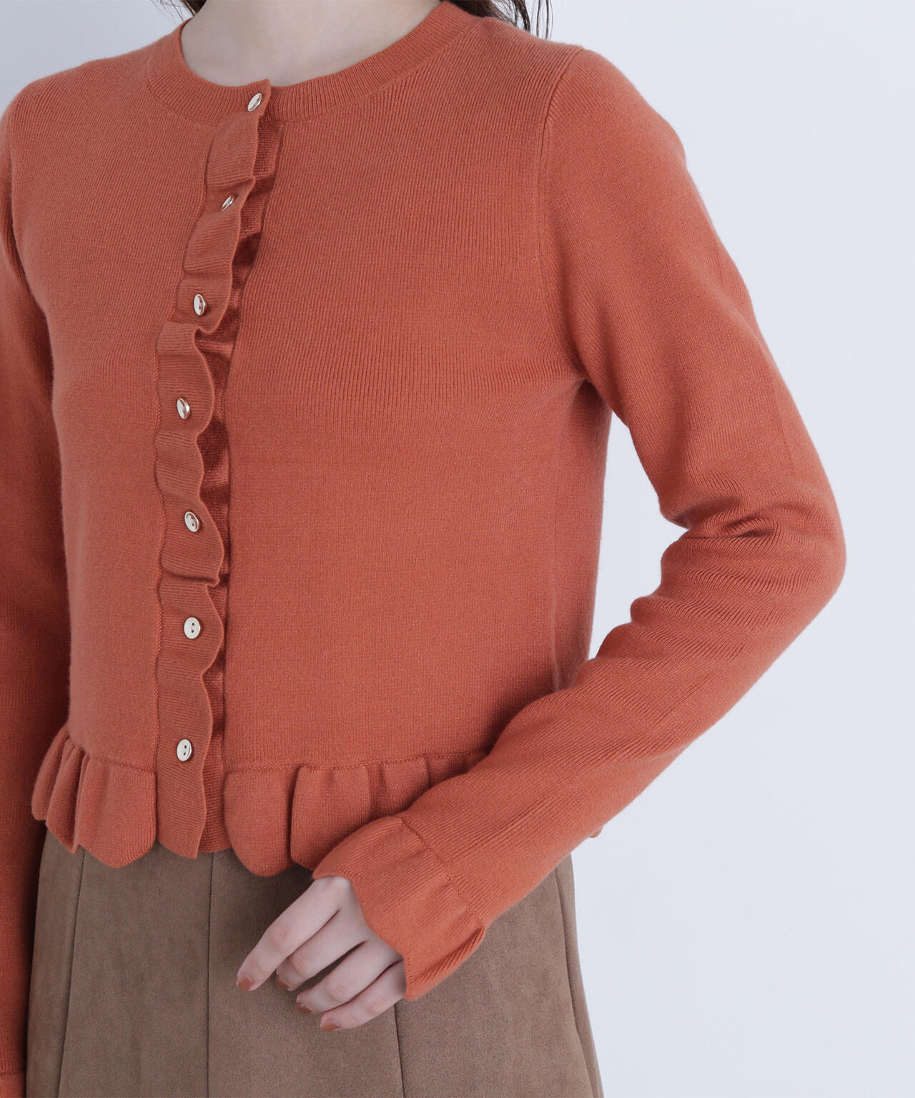 【美品】M-PREMIERメタルボタンフリルニットカーディガン　37,400円 IMG_2064.jpeg