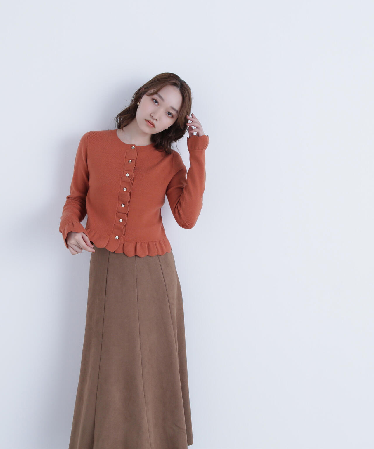 メタルボタンフリルカーディガン | NATURAL BEAUTY BASIC（ナチュラル