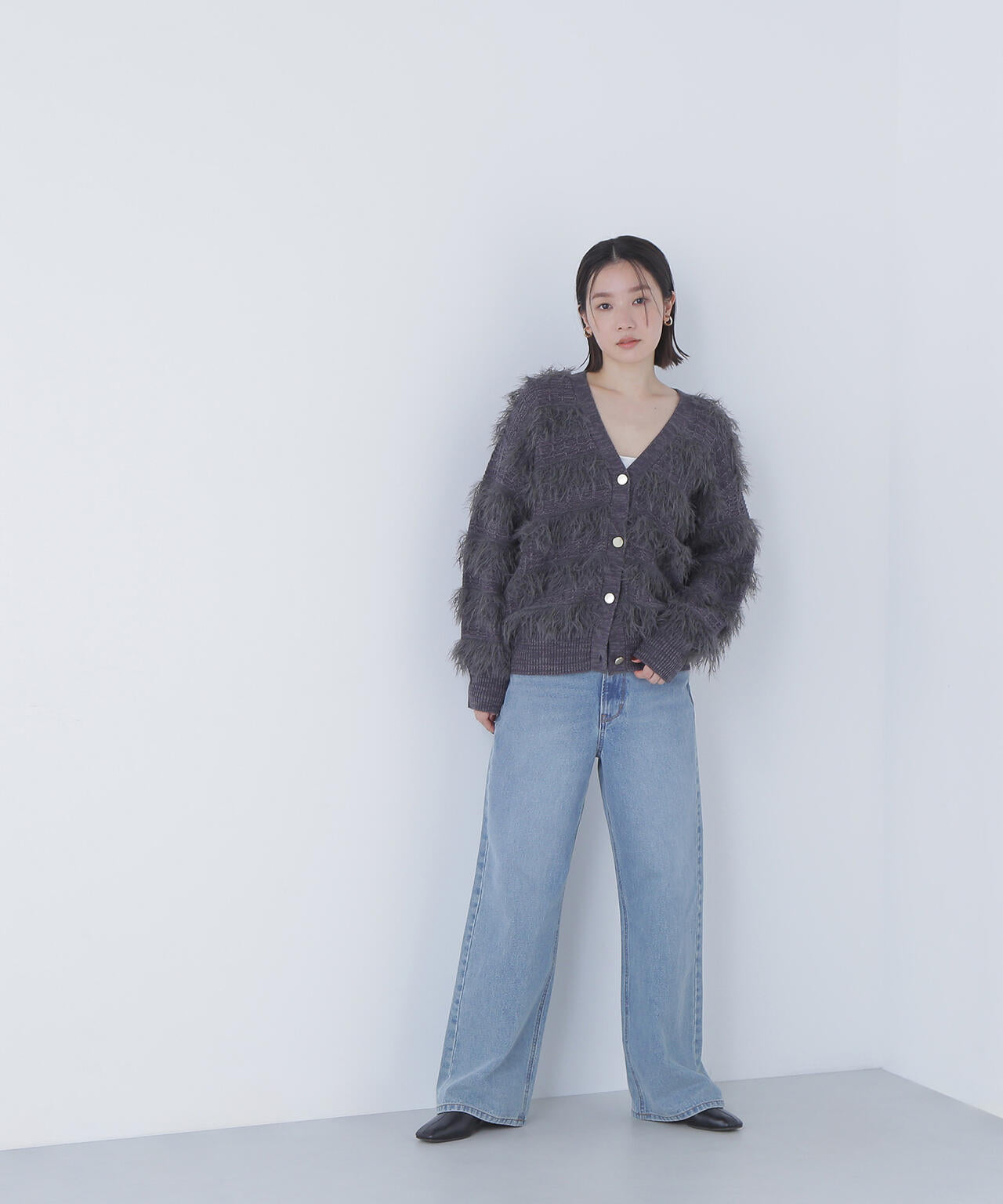 フリンジボーダーカーディガン | NATURAL BEAUTY BASIC（ナチュラル