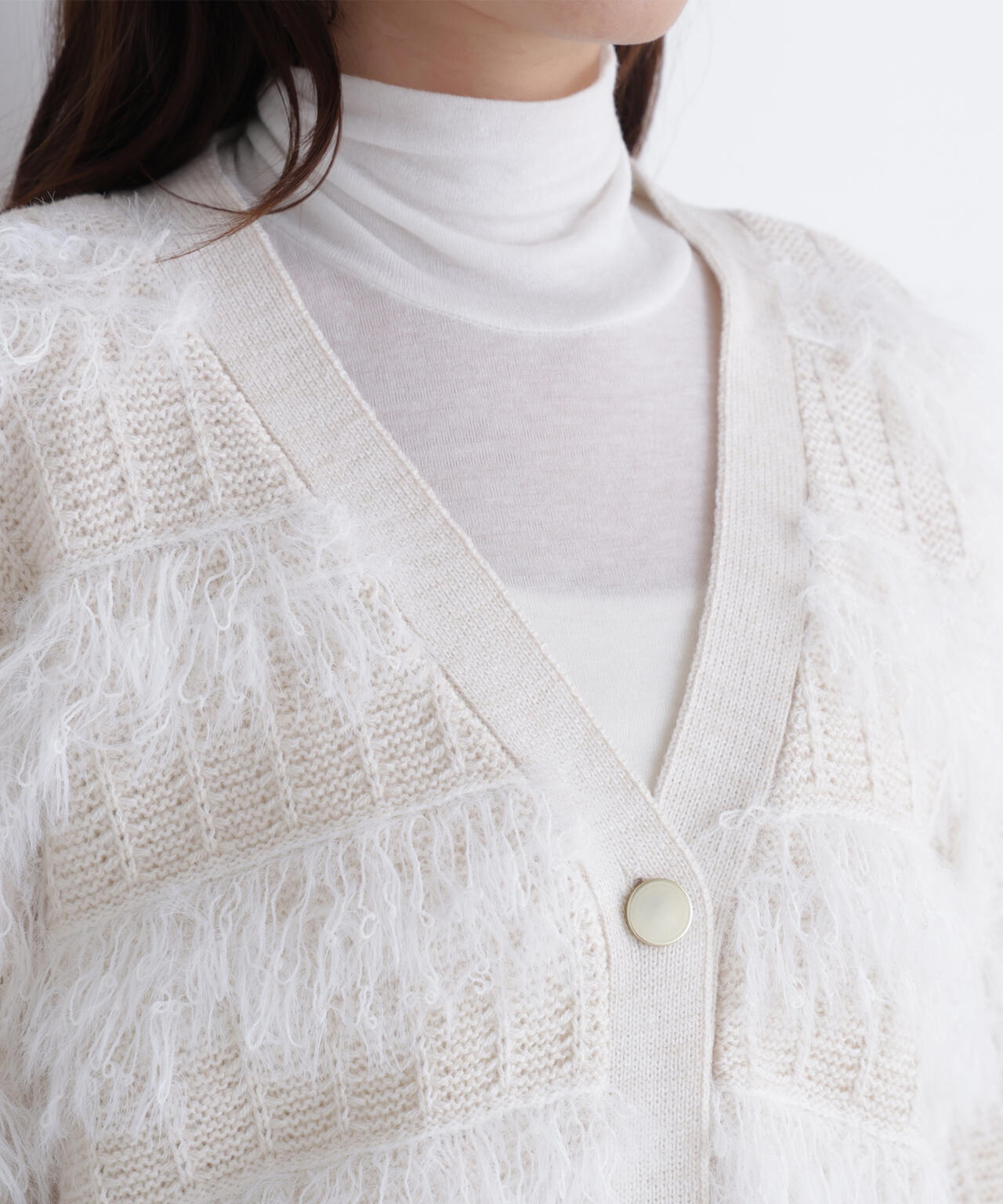 フリンジボーダーカーディガン | NATURAL BEAUTY BASIC（ナチュラル