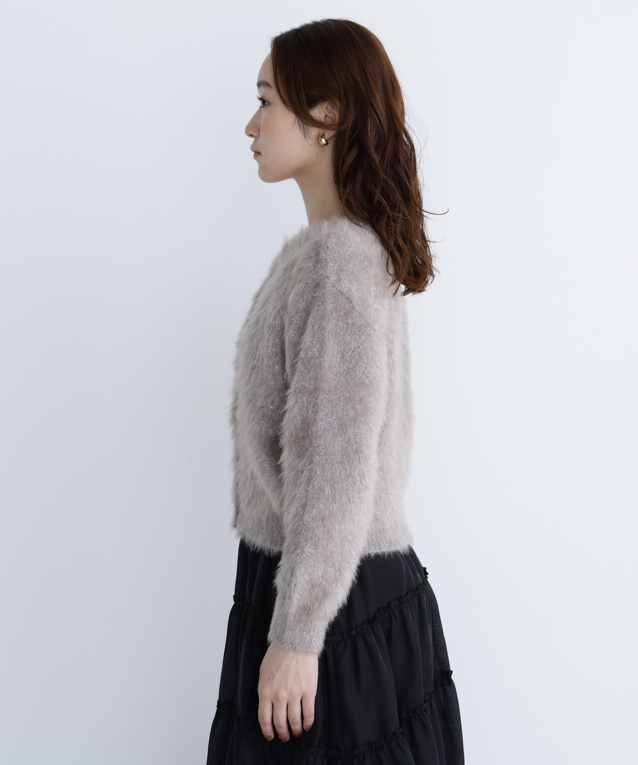 デザインボタンラメシャギーカーディガン | NATURAL BEAUTY BASIC