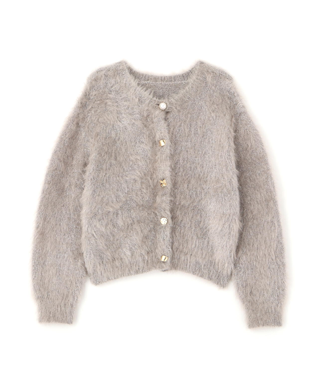 デザインボタンラメシャギーカーディガン | NATURAL BEAUTY BASIC