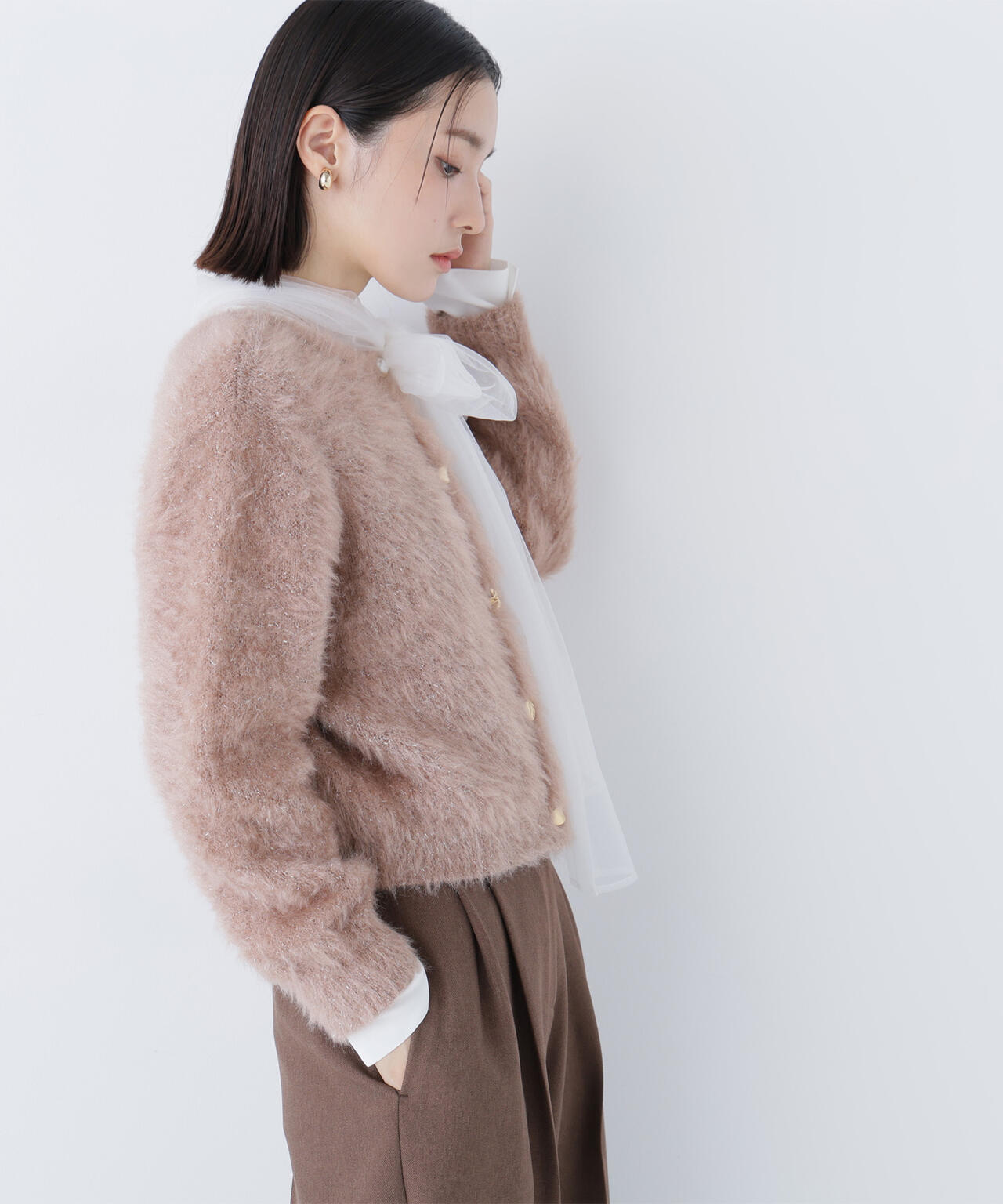 baybee♥新品未使用 シャギーカーディガン ピンク baybee シャギーニットカーディガン 【公式通販】