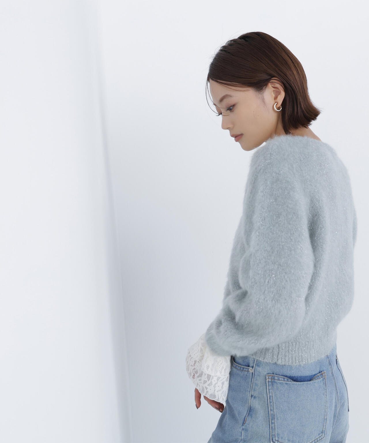 白宮みずほさんコラボカラー：ピンク】デザインボタンラメシャギー