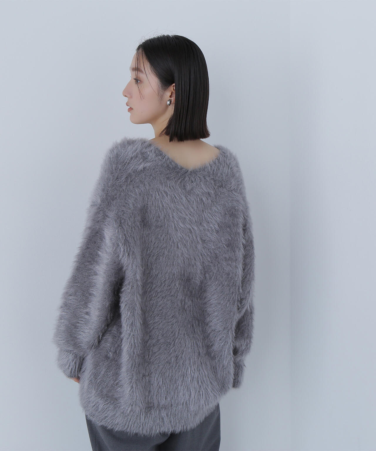 ヘアリーラメニットシリーズ Vネックカーディガン＊ | NATURAL BEAUTY
