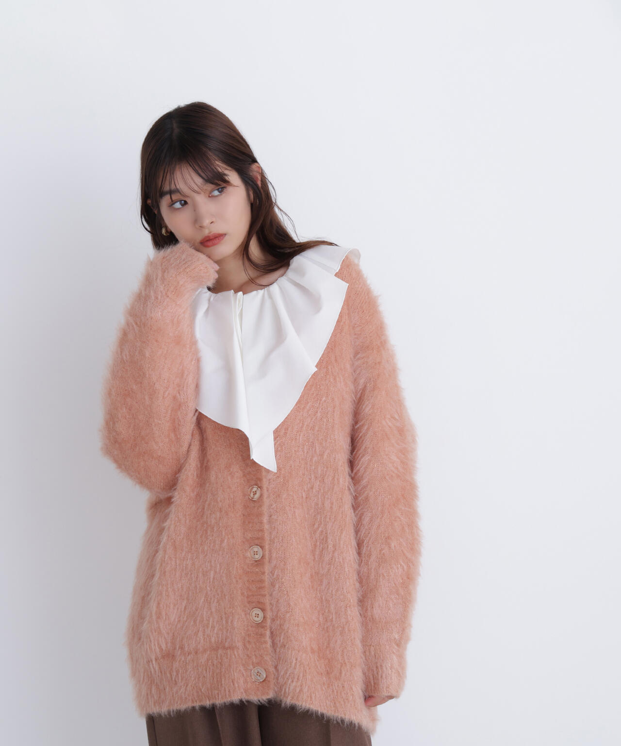 ナチュラルビューティーベーシック（NATURAL BEAUTY BASIC）/ヘアリーラメニットシリーズ Vネックカーディガン ヘアリーラメニットシリーズ Vネックカーディガン | NATURAL BEAUTY