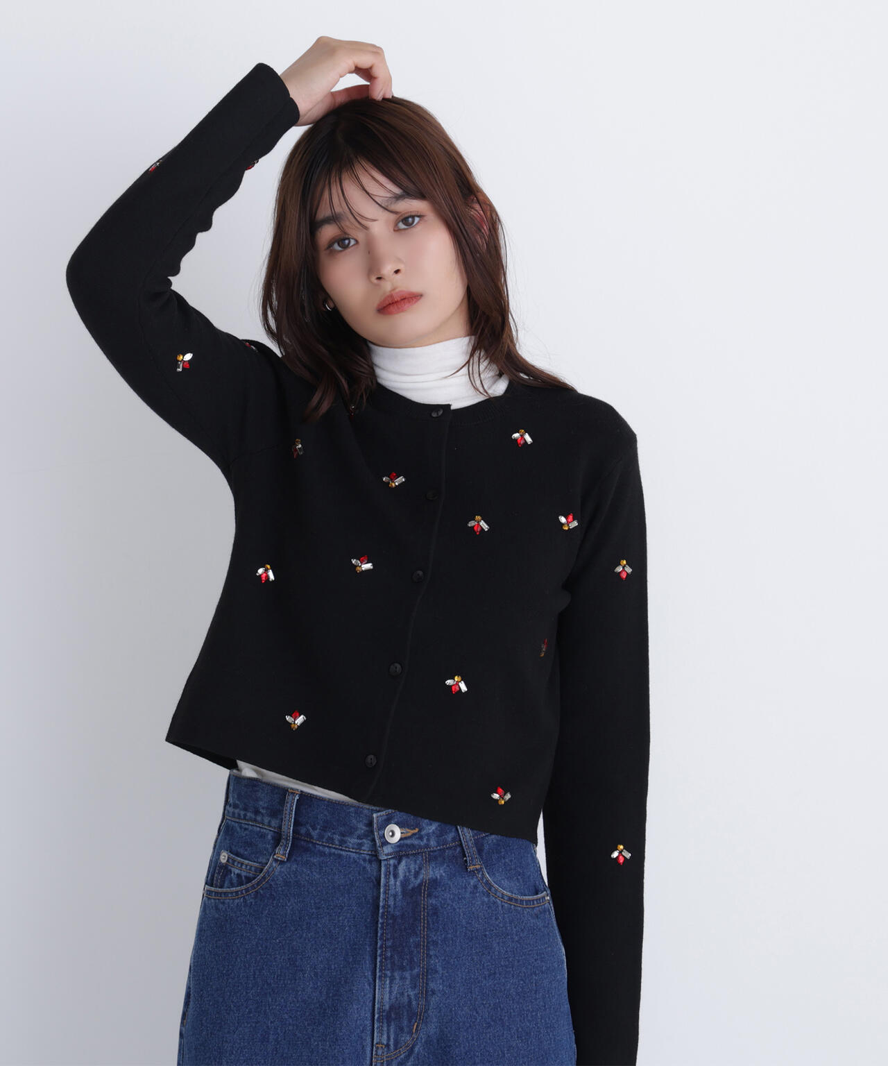 ビジューニットジャケット | NATURAL BEAUTY BASIC（ナチュラル