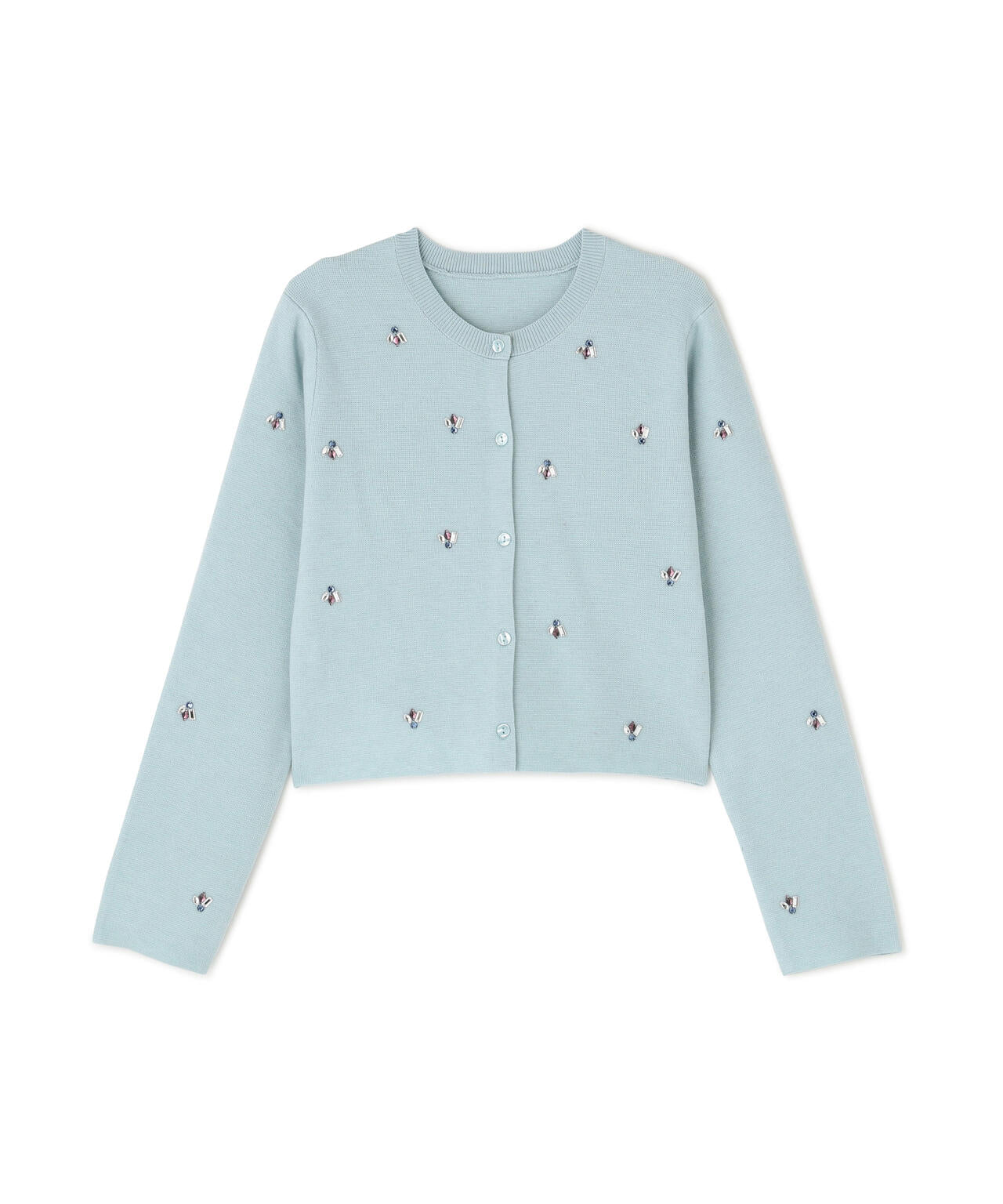 ビジューニットジャケット 組曲 ニット セーター ビジューボタンニットジャケット