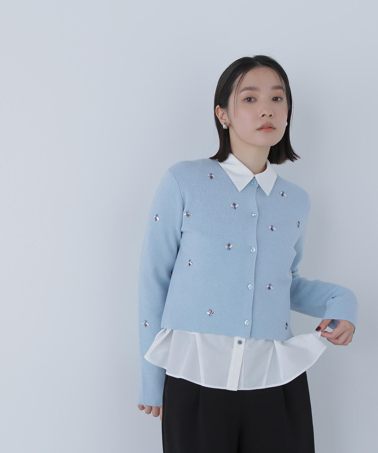 ビジューニットジャケット | NATURAL BEAUTY BASIC（ナチュラル