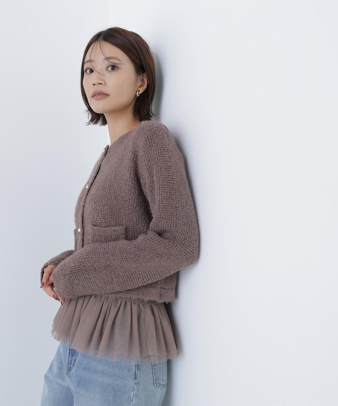 新品未使用　ブラウン ニットカーディガン・アンサンブル COCOMOMO ニット セーター 「9色展開」 アンサンブル カーディガン