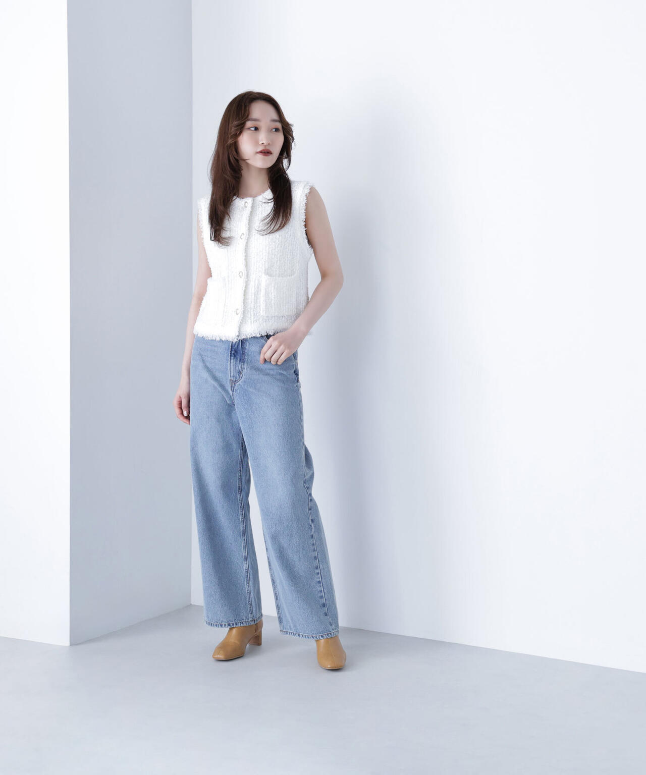 ツイーディーニットジレ | NATURAL BEAUTY BASIC（ナチュラル