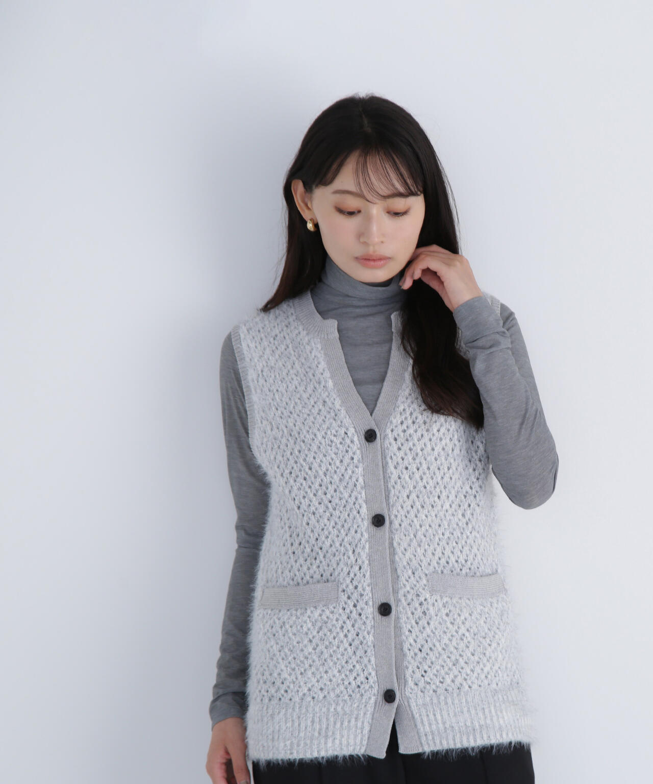 フェザーヤーンボクシーベスト | NATURAL BEAUTY BASIC（ナチュラル