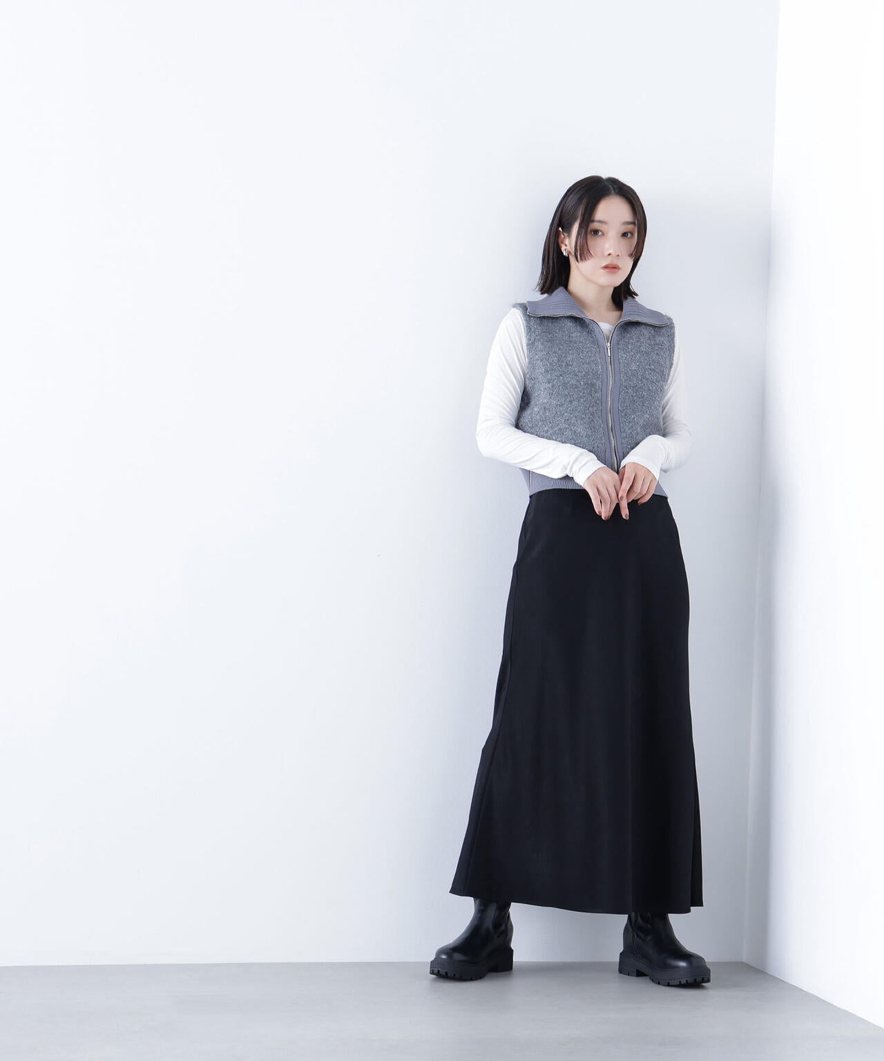 ブークレジップニットベスト