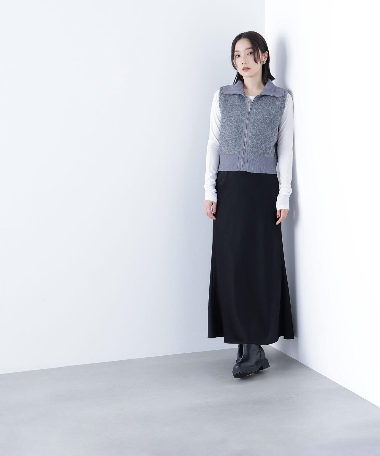 ブークレジップニットベスト