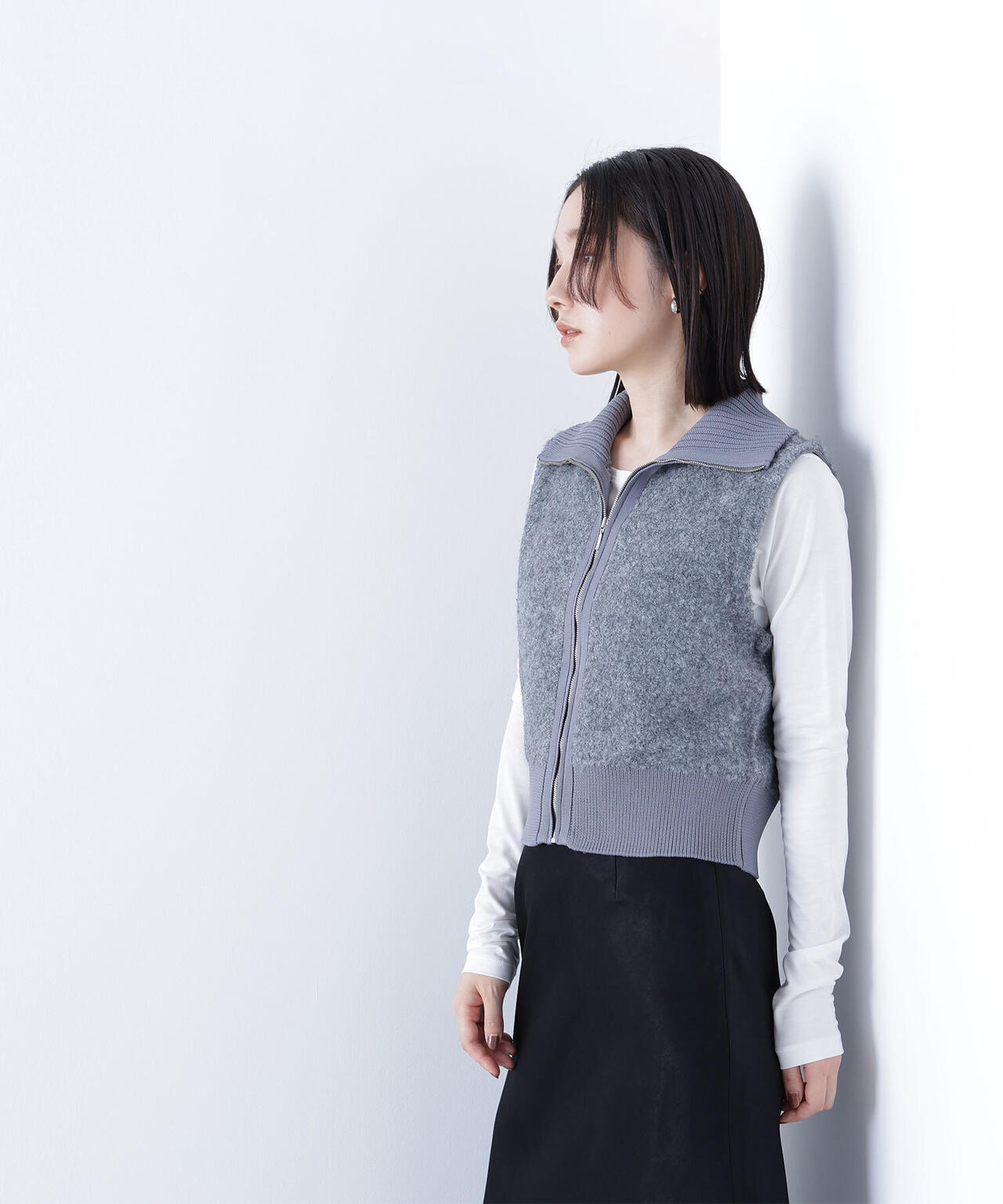 ブークレジップニットベスト