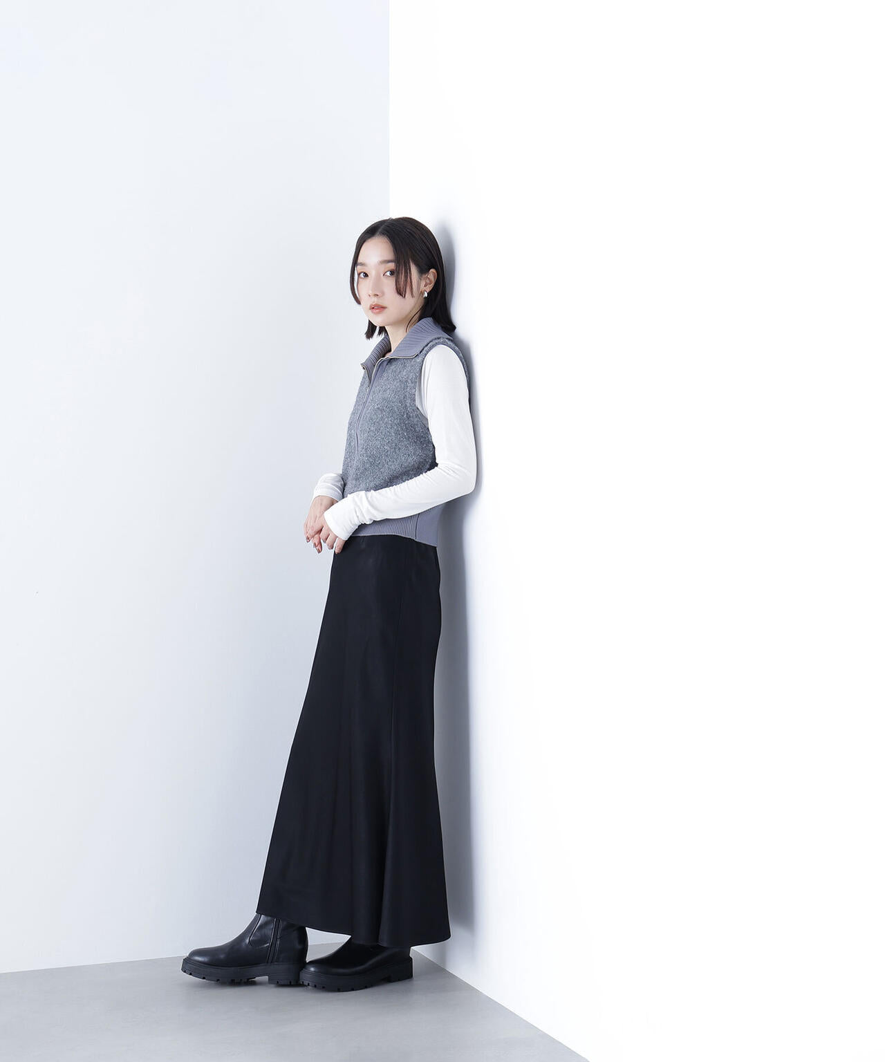 ブークレジップニットベスト