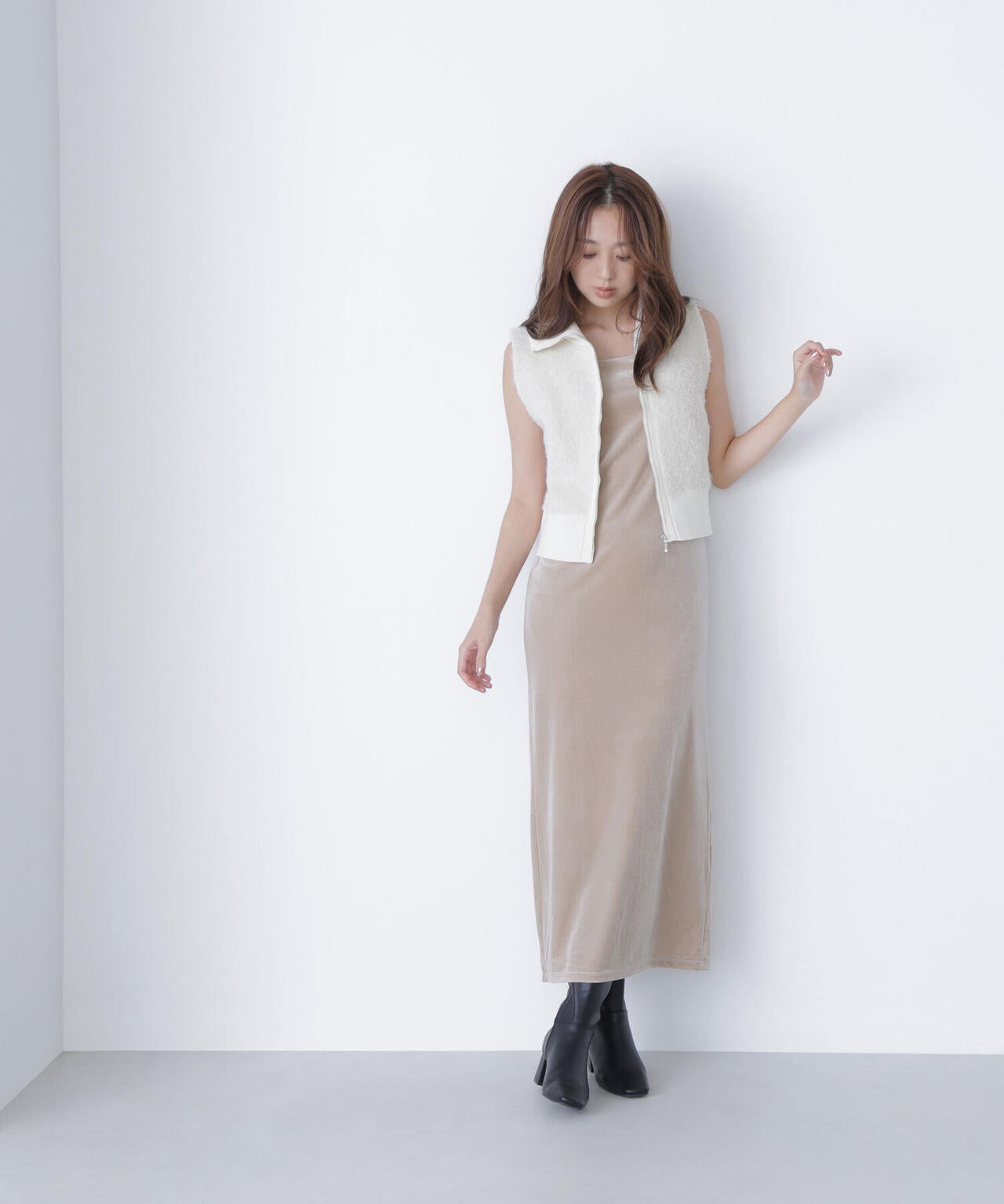 ブークレジップニットベスト