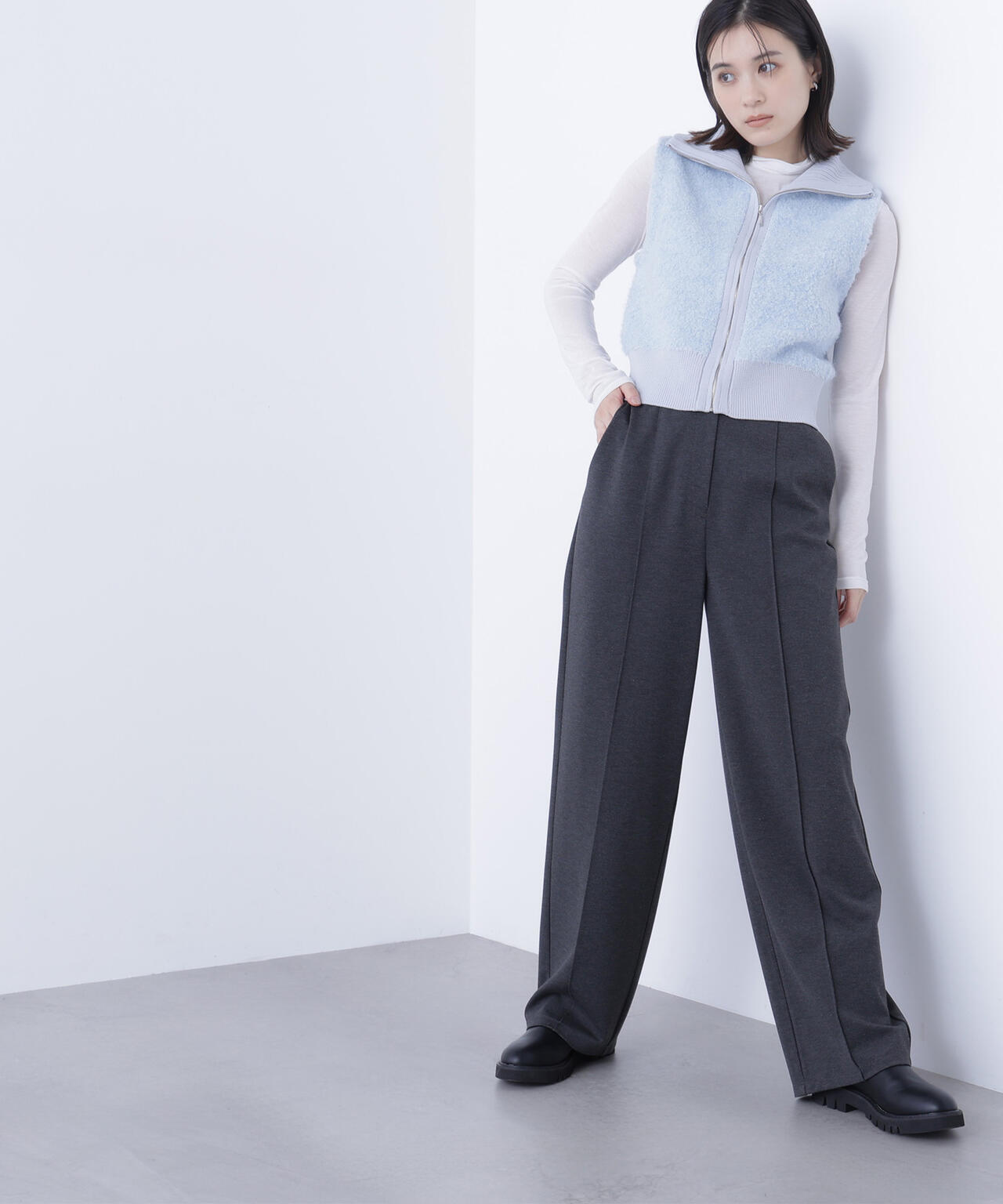 ブークレジップニットベスト