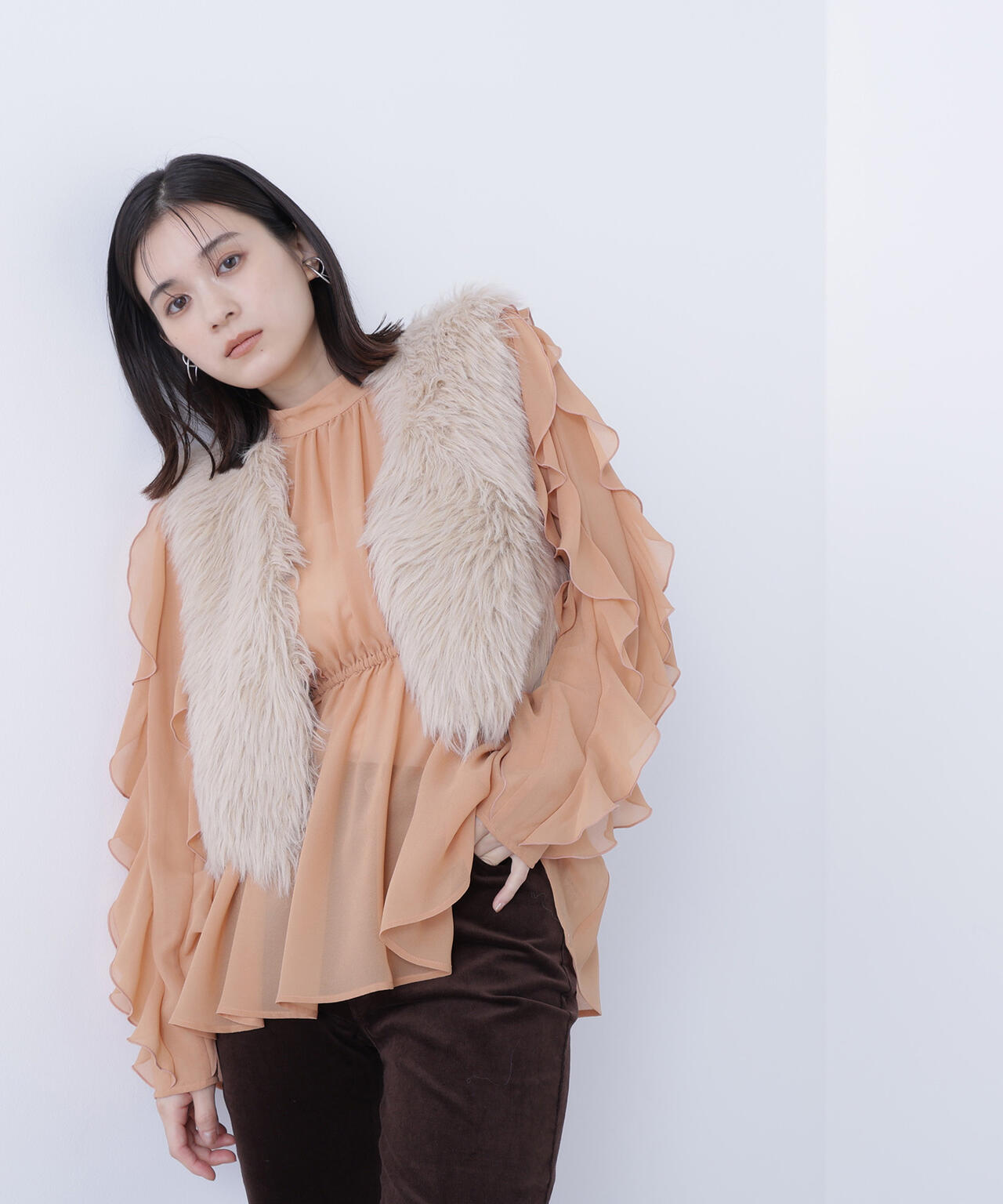 シャギーニットベスト