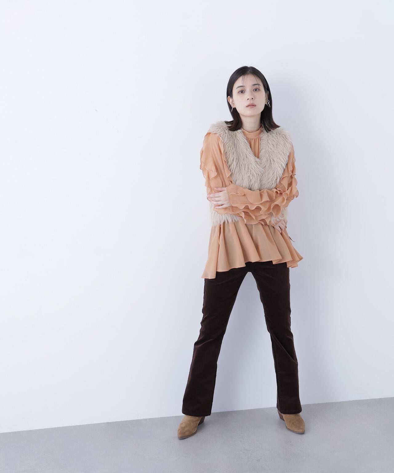 シャギーニットベスト