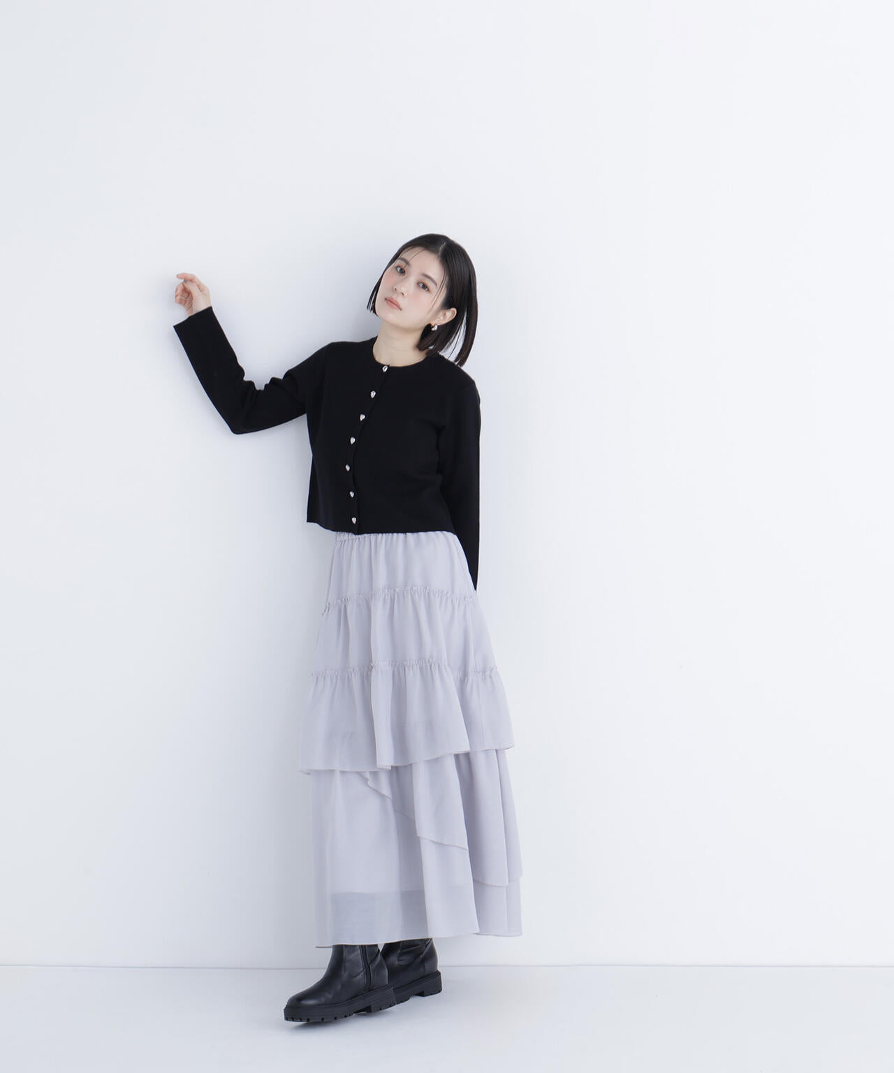 ハートボタンニットジャケット