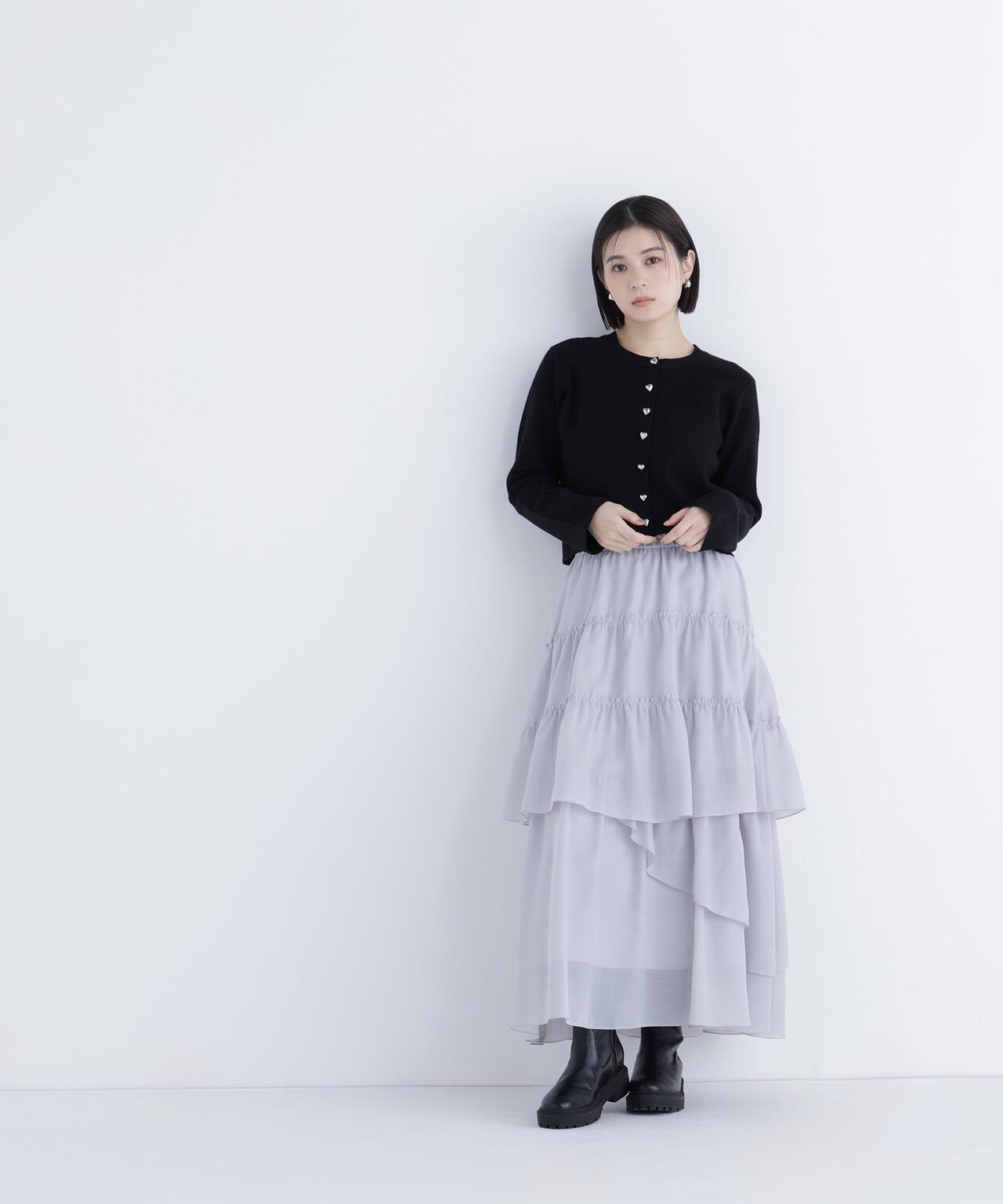 ハートボタンニットジャケット