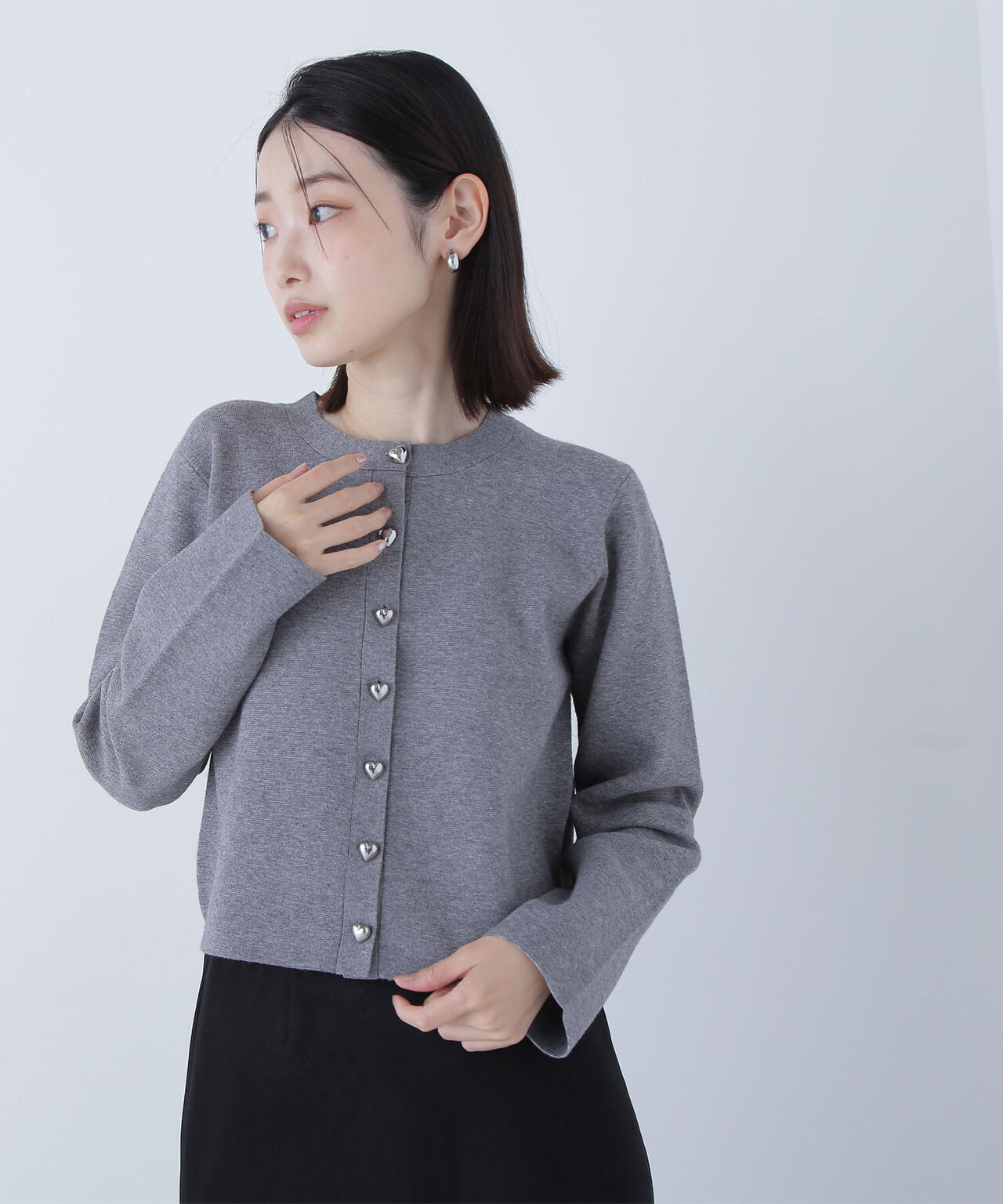 ハートボタンニットジャケット
