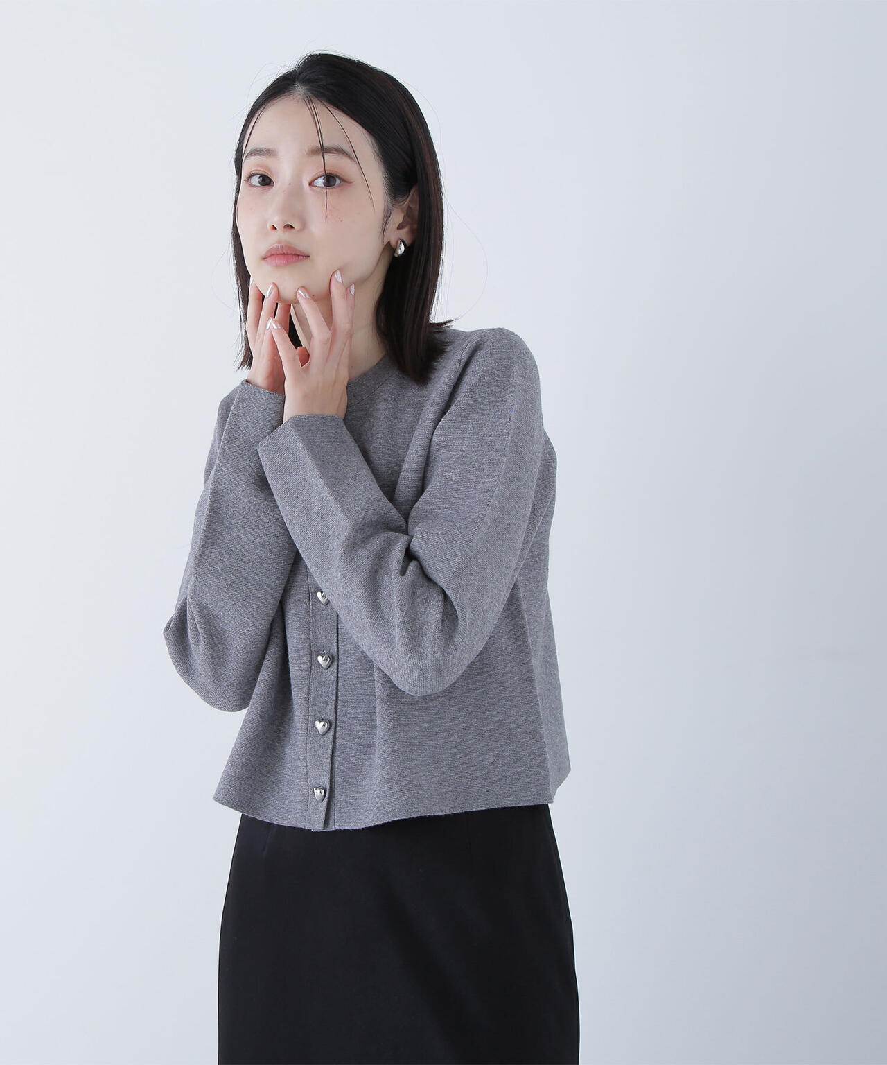 ハートボタンニットジャケット