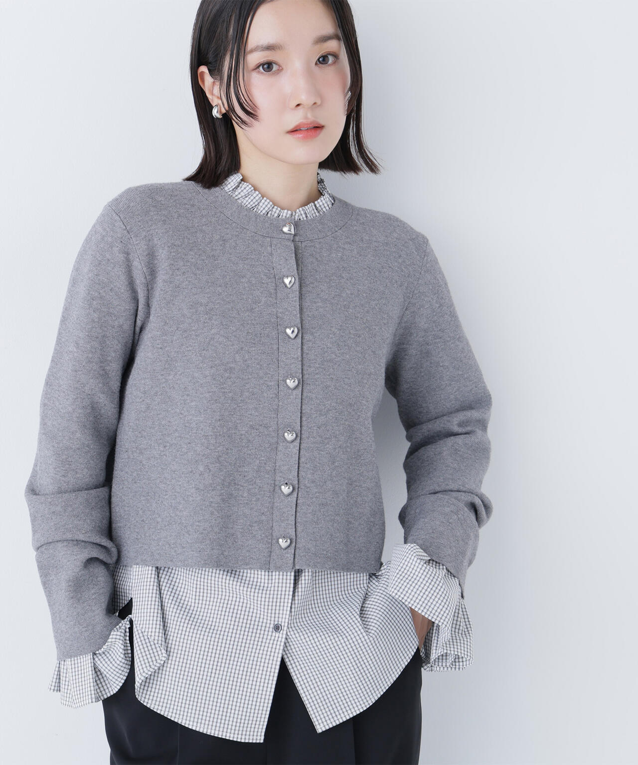 ハートボタンニットジャケット